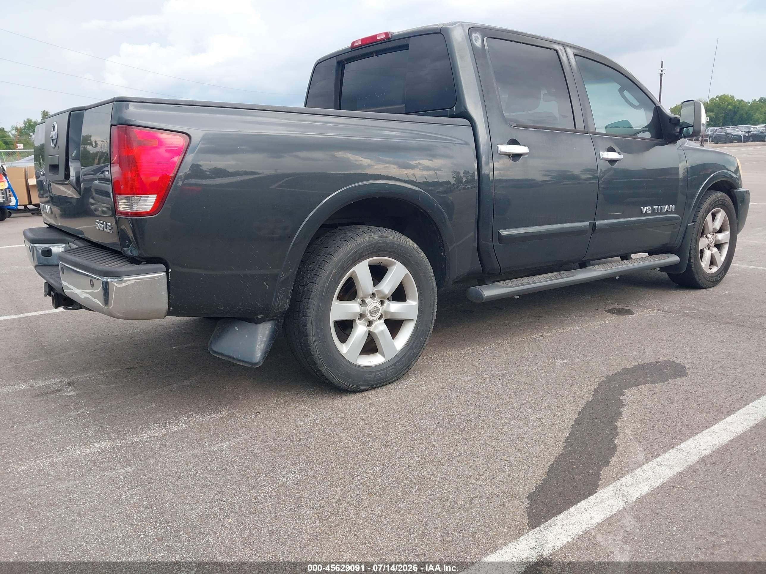 2008 Nissan Titan Le Серый vin: 1N6BA07D28N310516