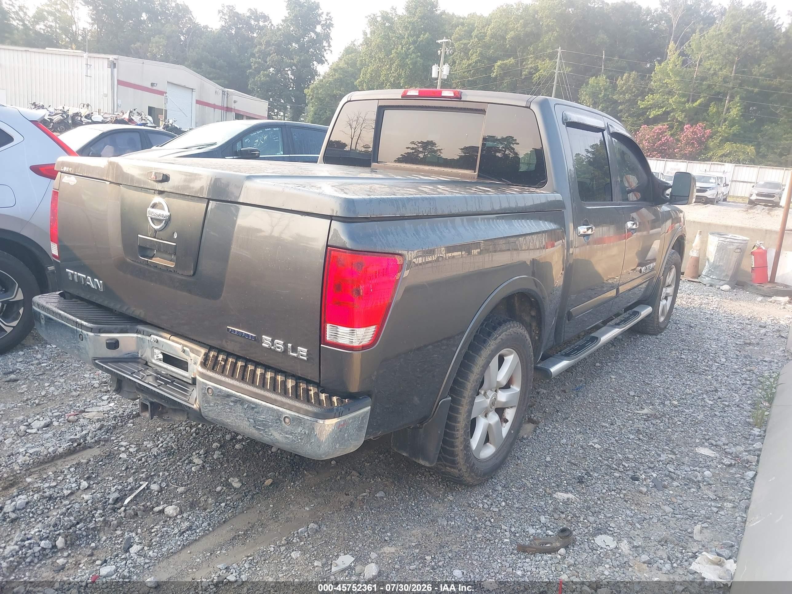 2008 Nissan Titan Le Gray vin: 1N6BA07D28N326618