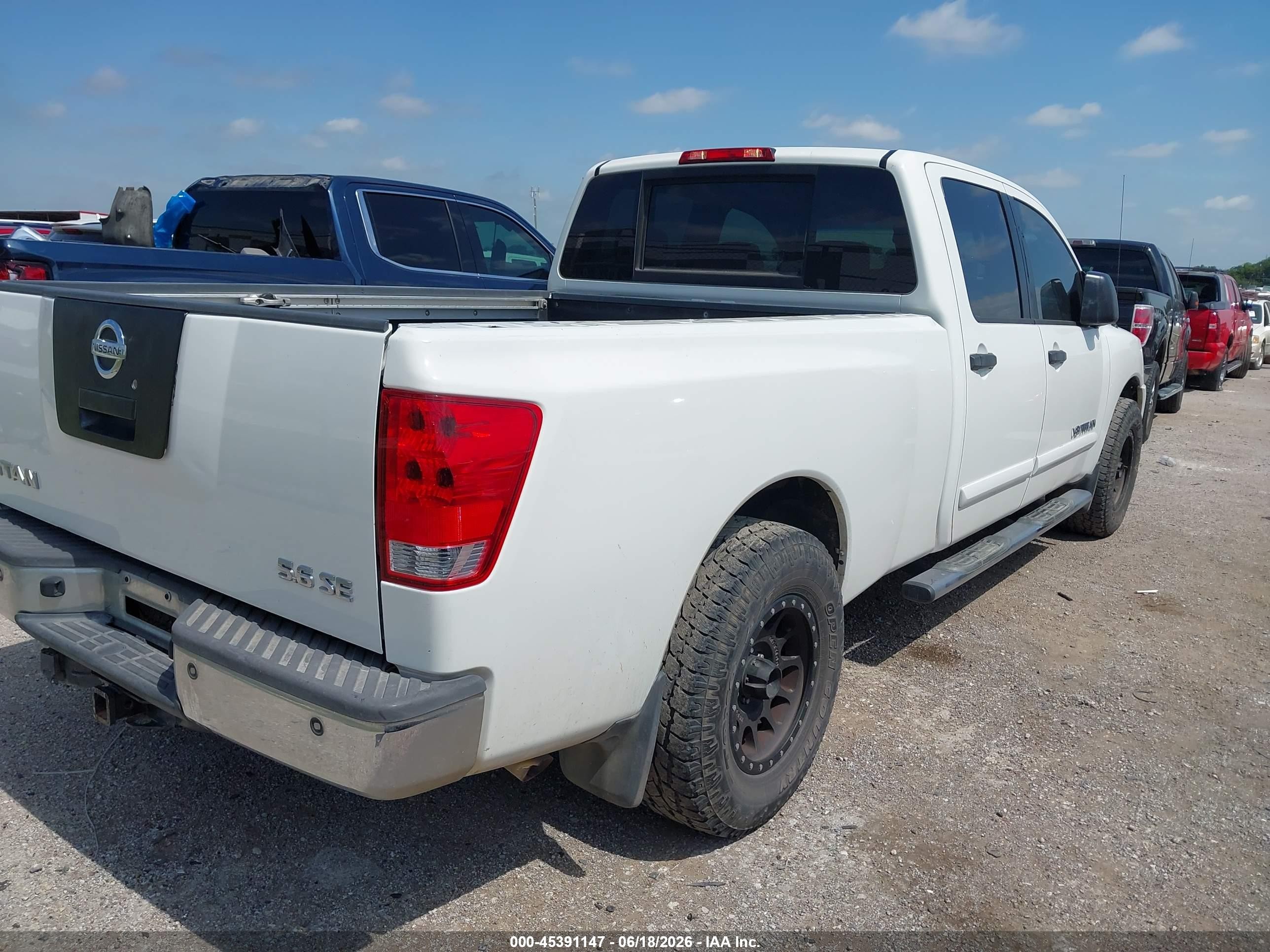2008 Nissan Titan Se White vin: 1N6BA07G88N320221