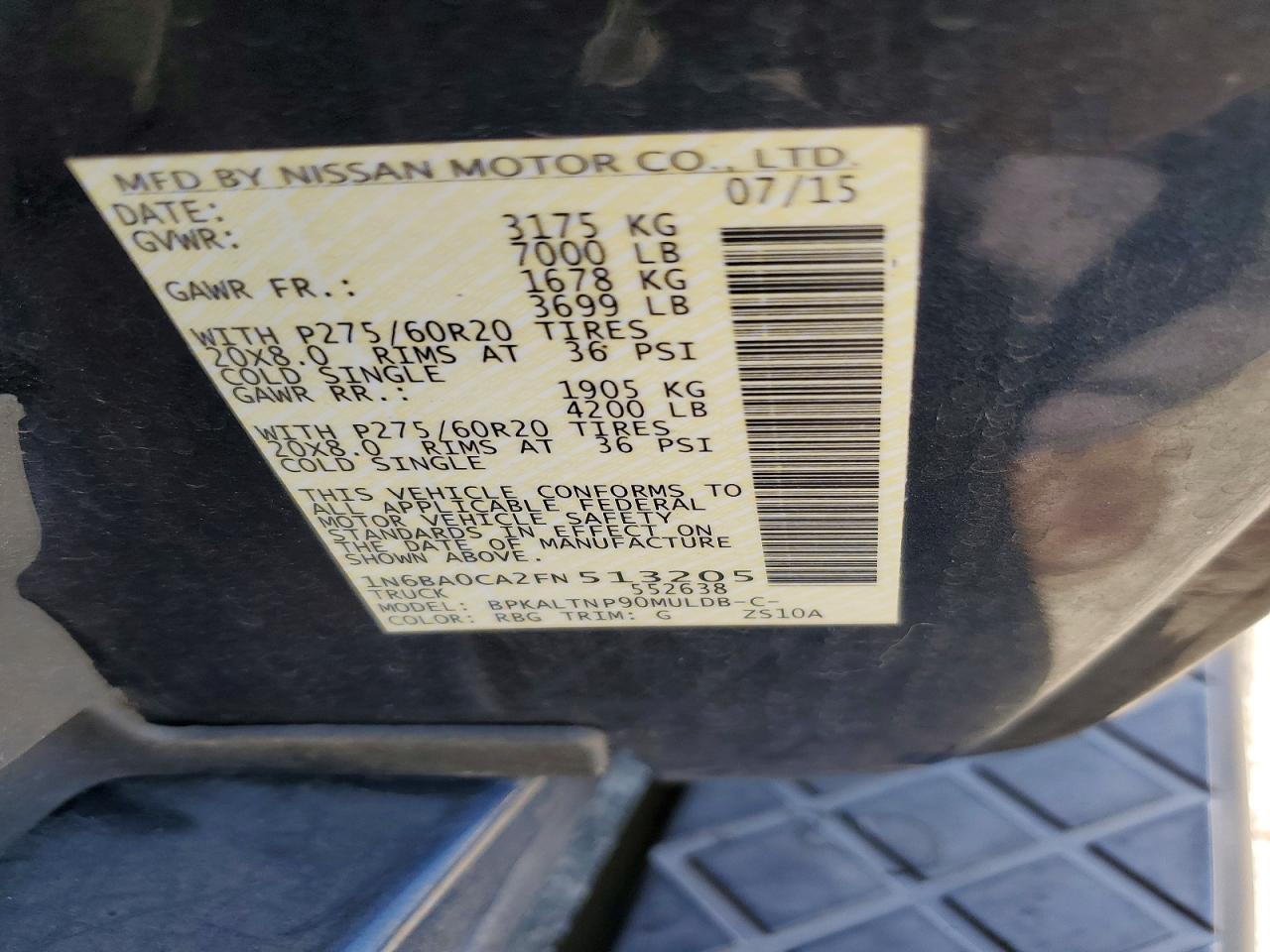 2015 Nissan Titan Sv Blue vin: 1N6BA0CA2FN513205