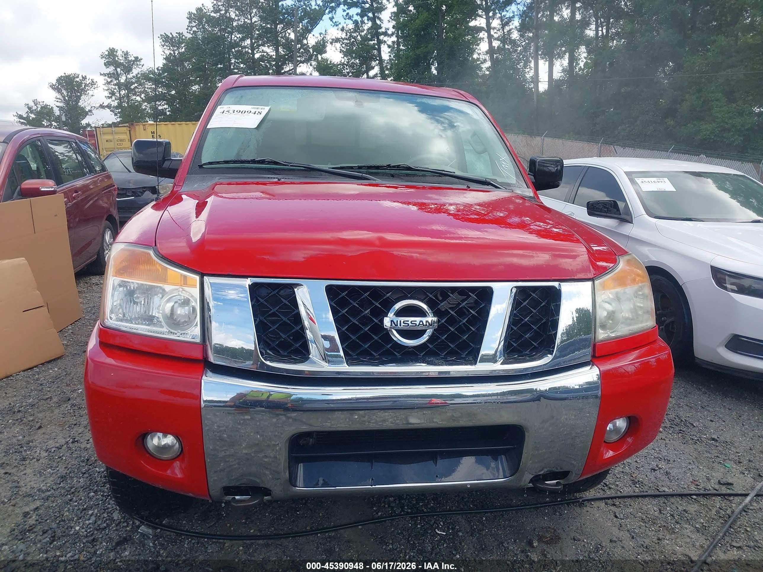 2012 Nissan Titan Sv Red vin: 1N6BA0CC7CN304037