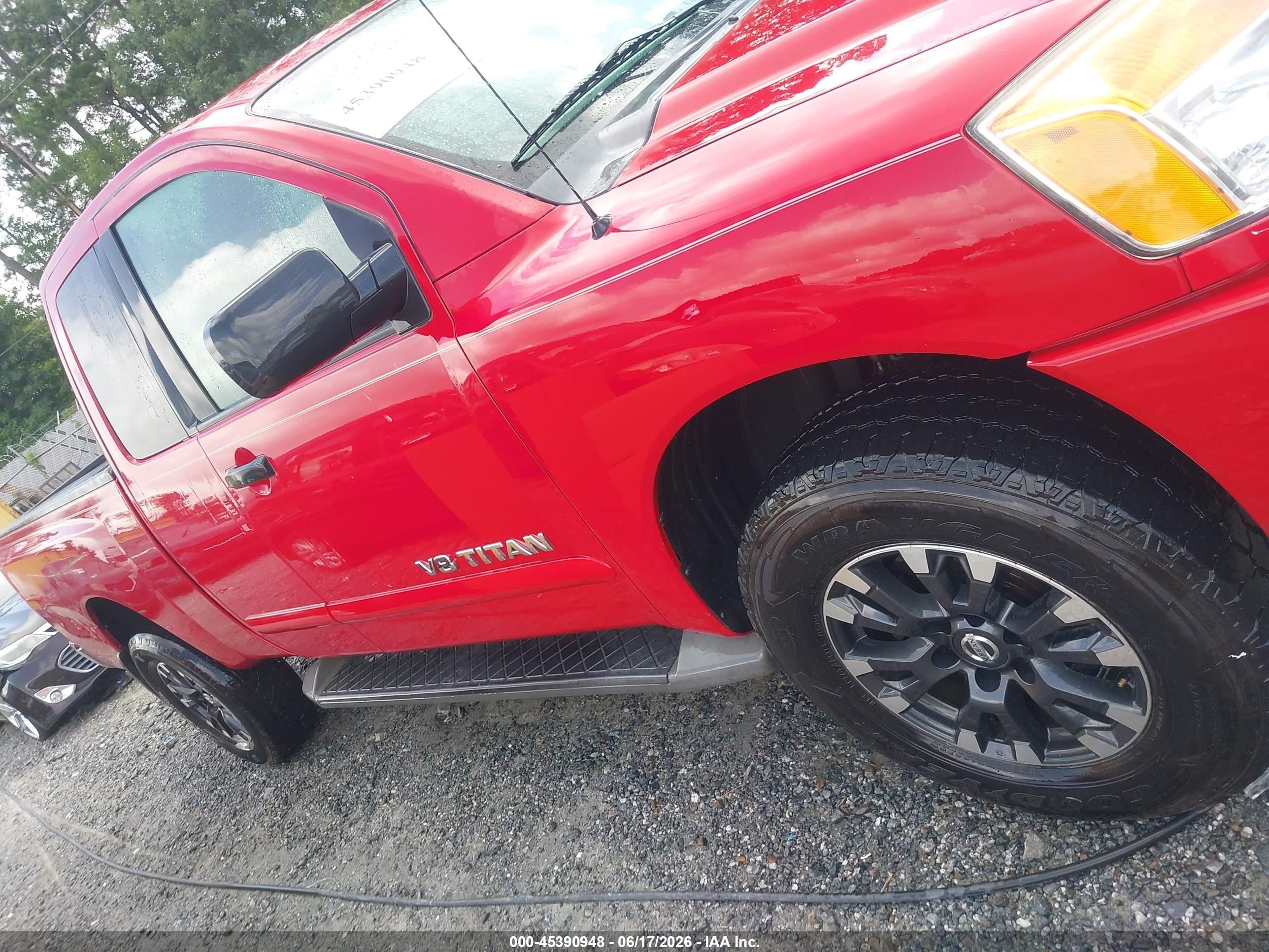 2012 Nissan Titan Sv Red vin: 1N6BA0CC7CN304037