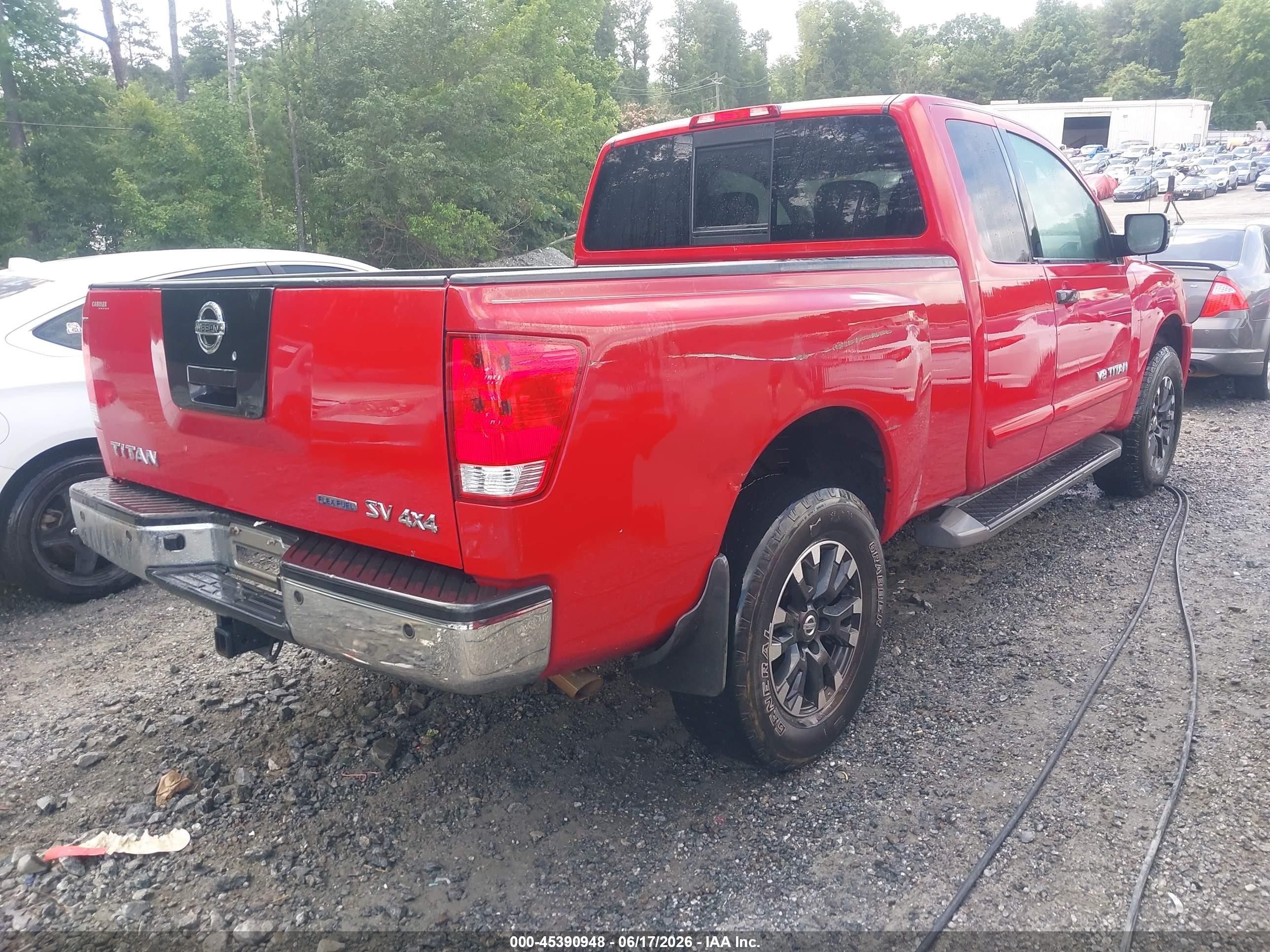 2012 Nissan Titan Sv Red vin: 1N6BA0CC7CN304037