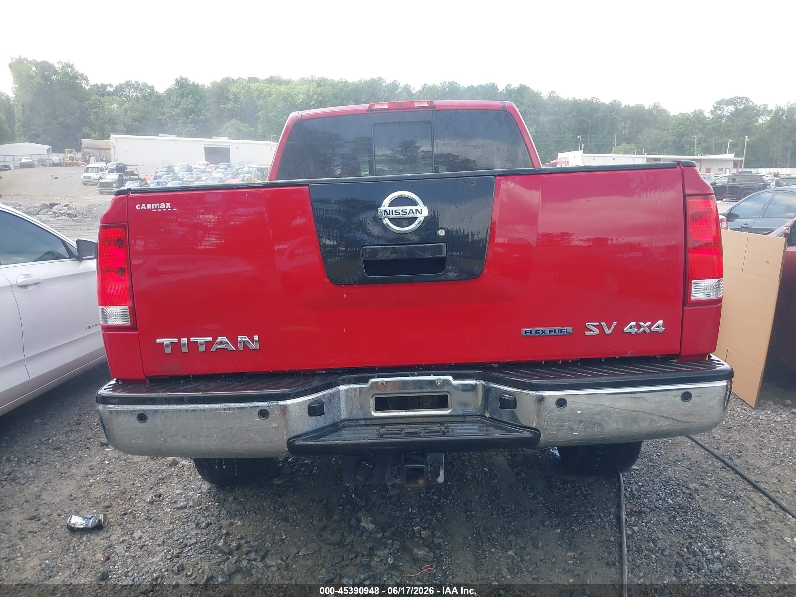 2012 Nissan Titan Sv Red vin: 1N6BA0CC7CN304037