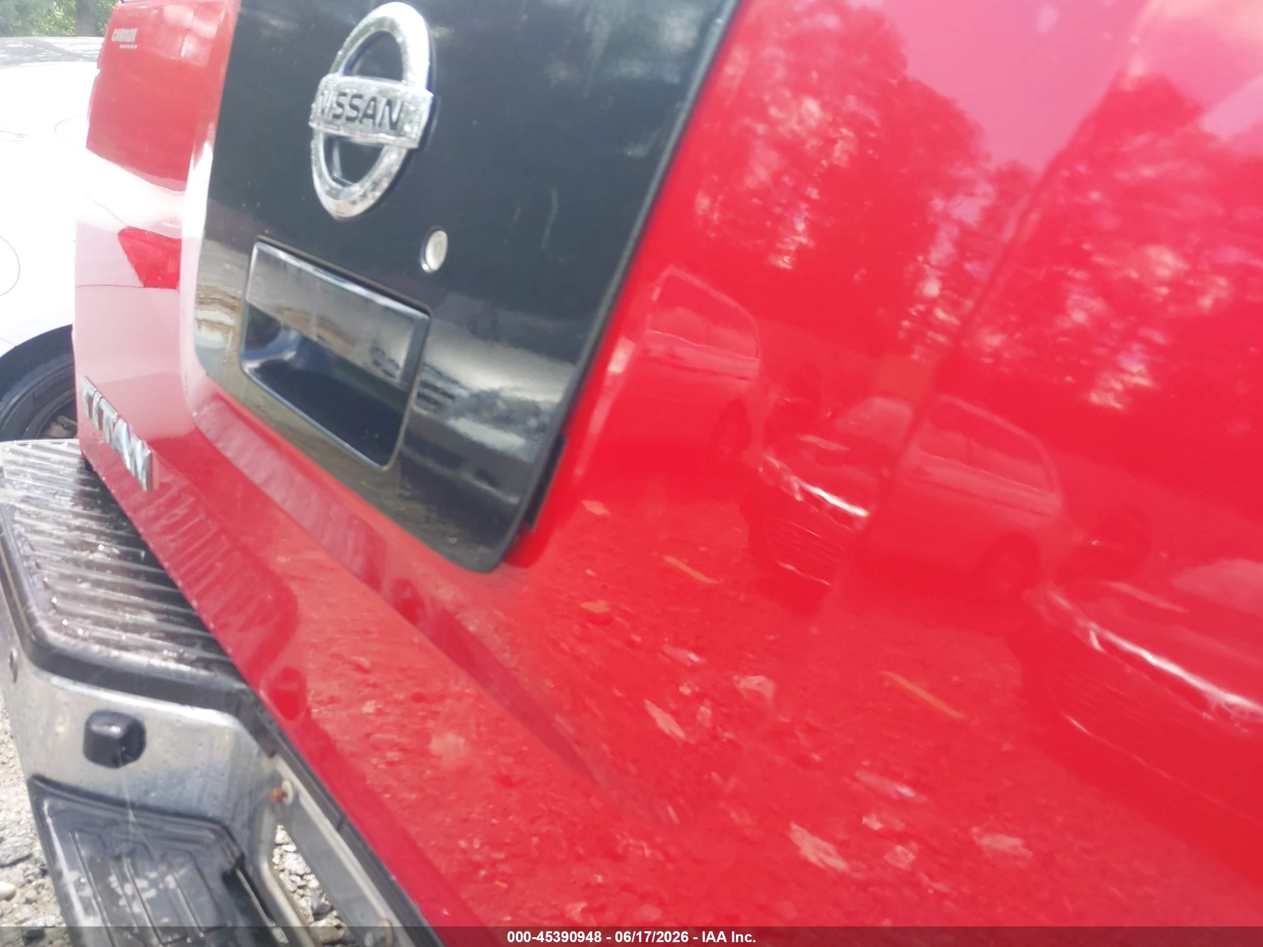 2012 Nissan Titan Sv Red vin: 1N6BA0CC7CN304037