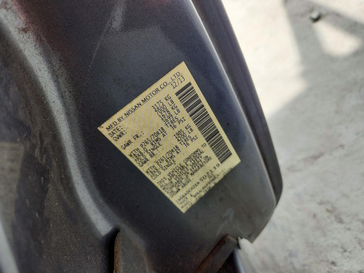 2014 Nissan Titan S Gray vin: 1N6BA0CH2EN507139