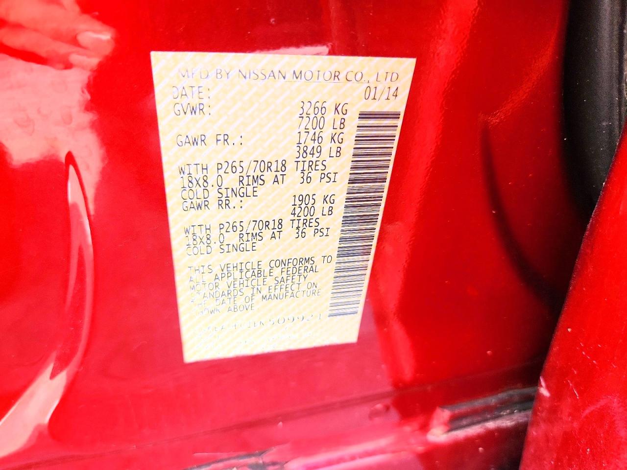 2014 Nissan Titan Sv Красный vin: 1N6BA0EC1EN509921