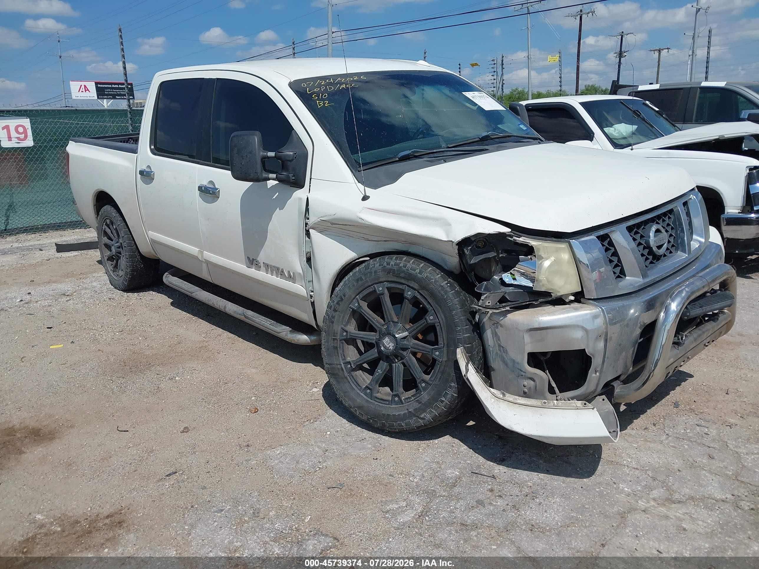 2010 Nissan Titan Se White vin: 1N6BA0EC2AN319927