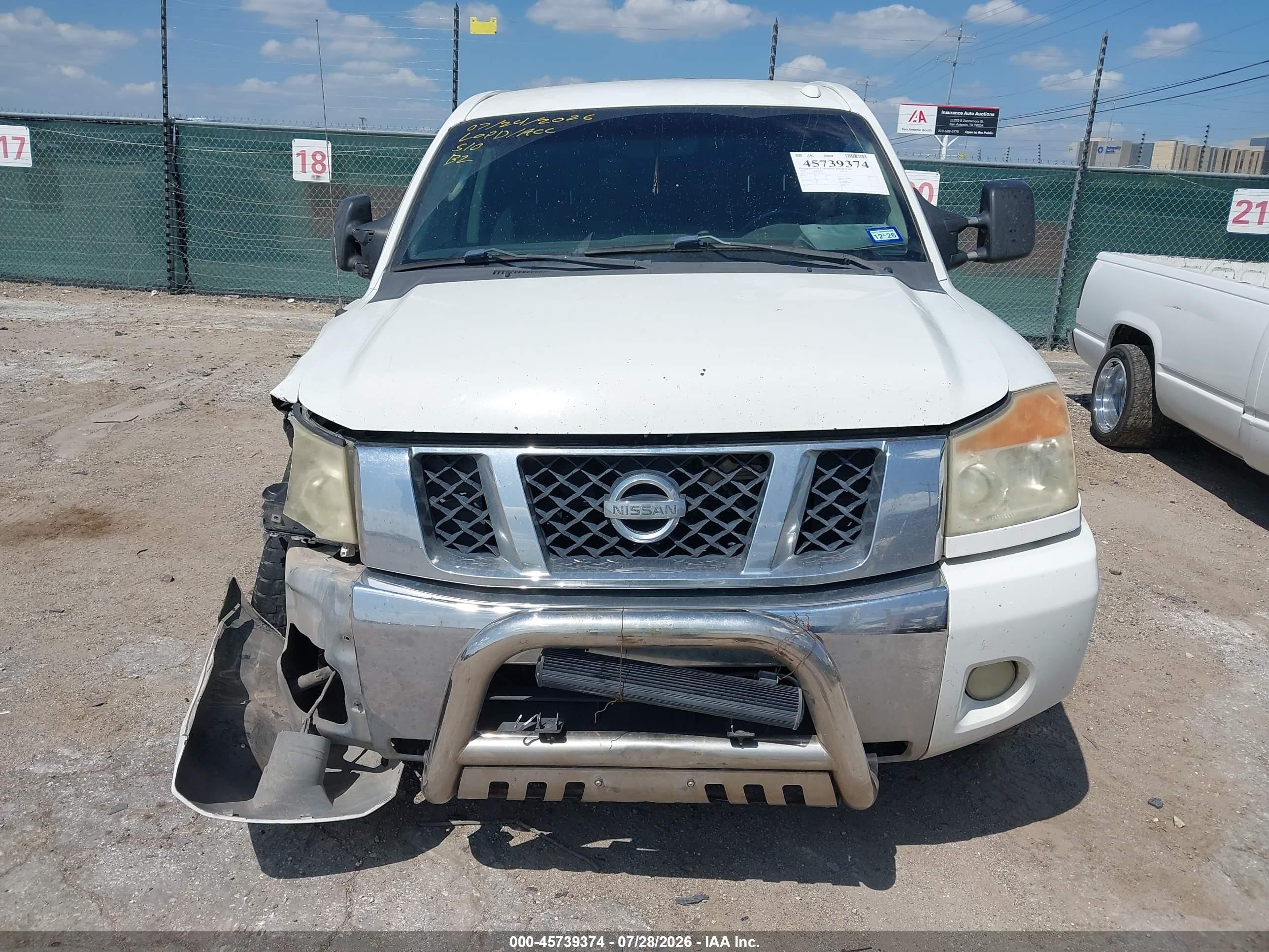 2010 Nissan Titan Se White vin: 1N6BA0EC2AN319927