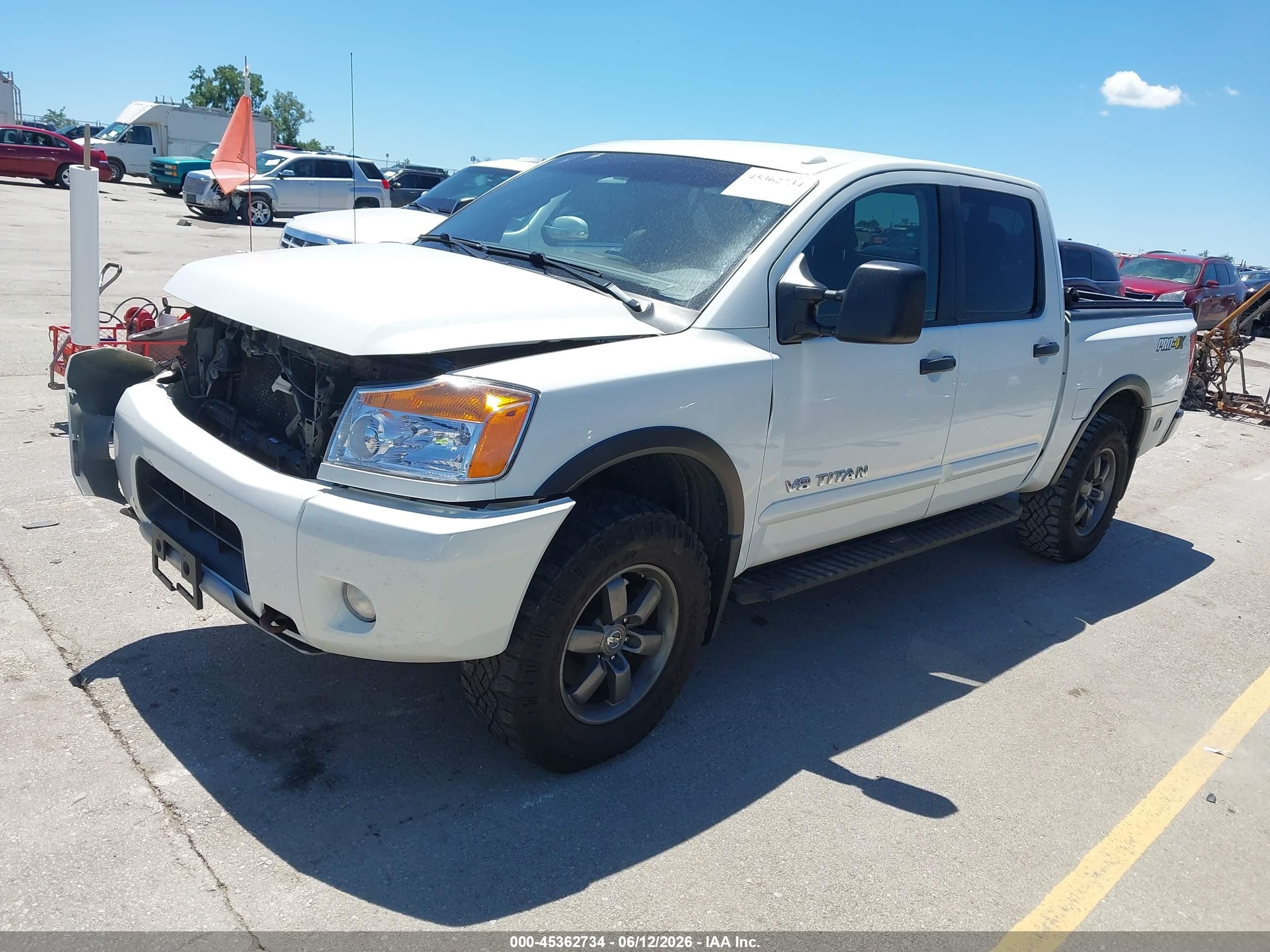 2015 Nissan Titan Pro-4x White vin: 1N6BA0EC3FN509808