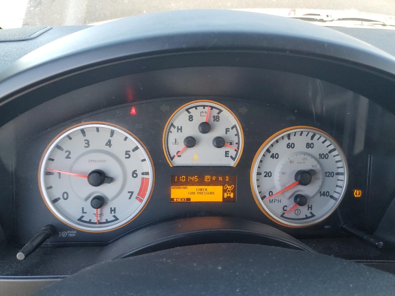 2014 Nissan Titan Pro-4x Black vin: 1N6BA0EC7EN511205 Damage: Warning - Tire Pressure, On, Unacceptable