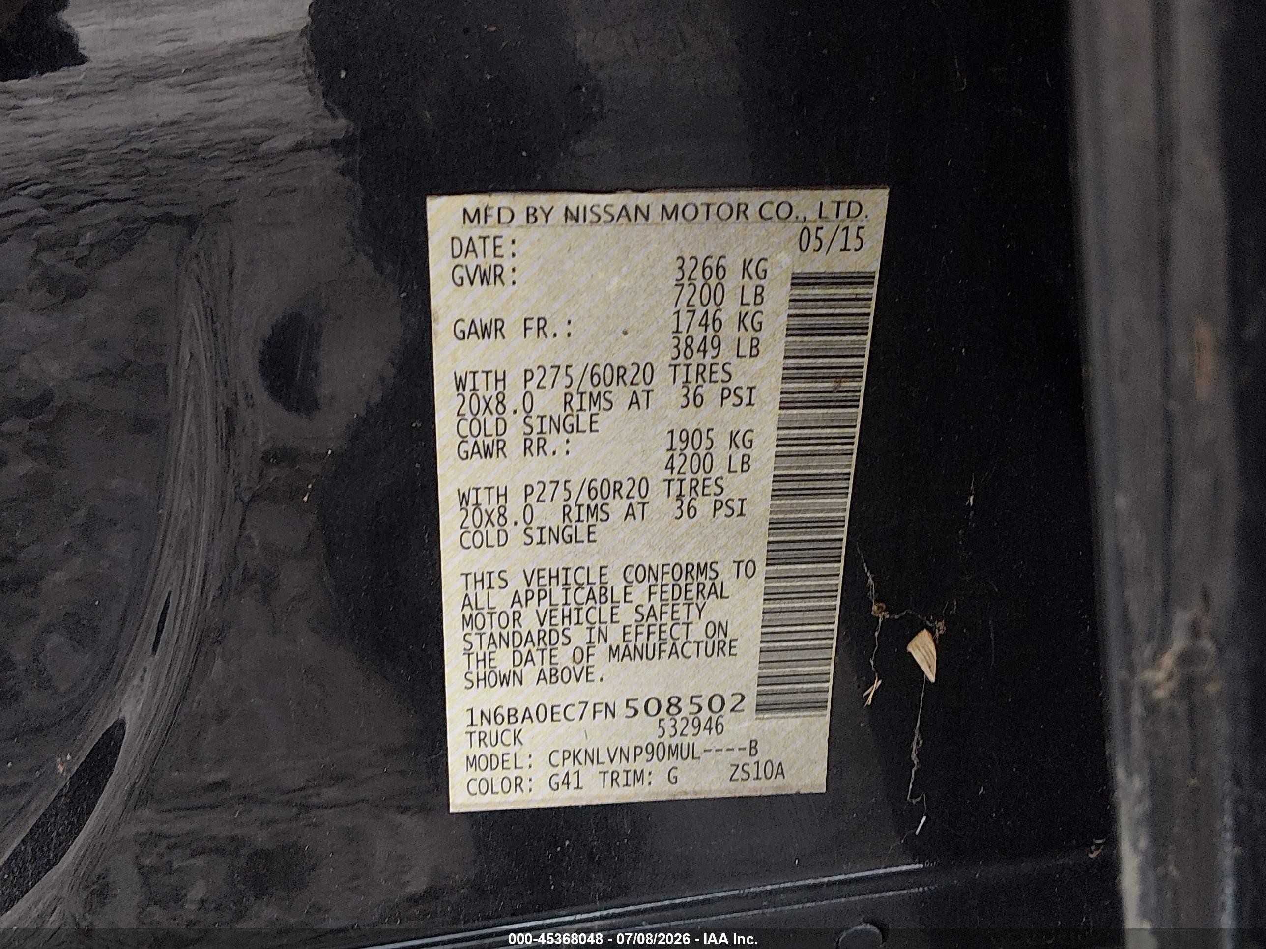 2015 Nissan Titan Sl Black vin: 1N6BA0EC7FN508502