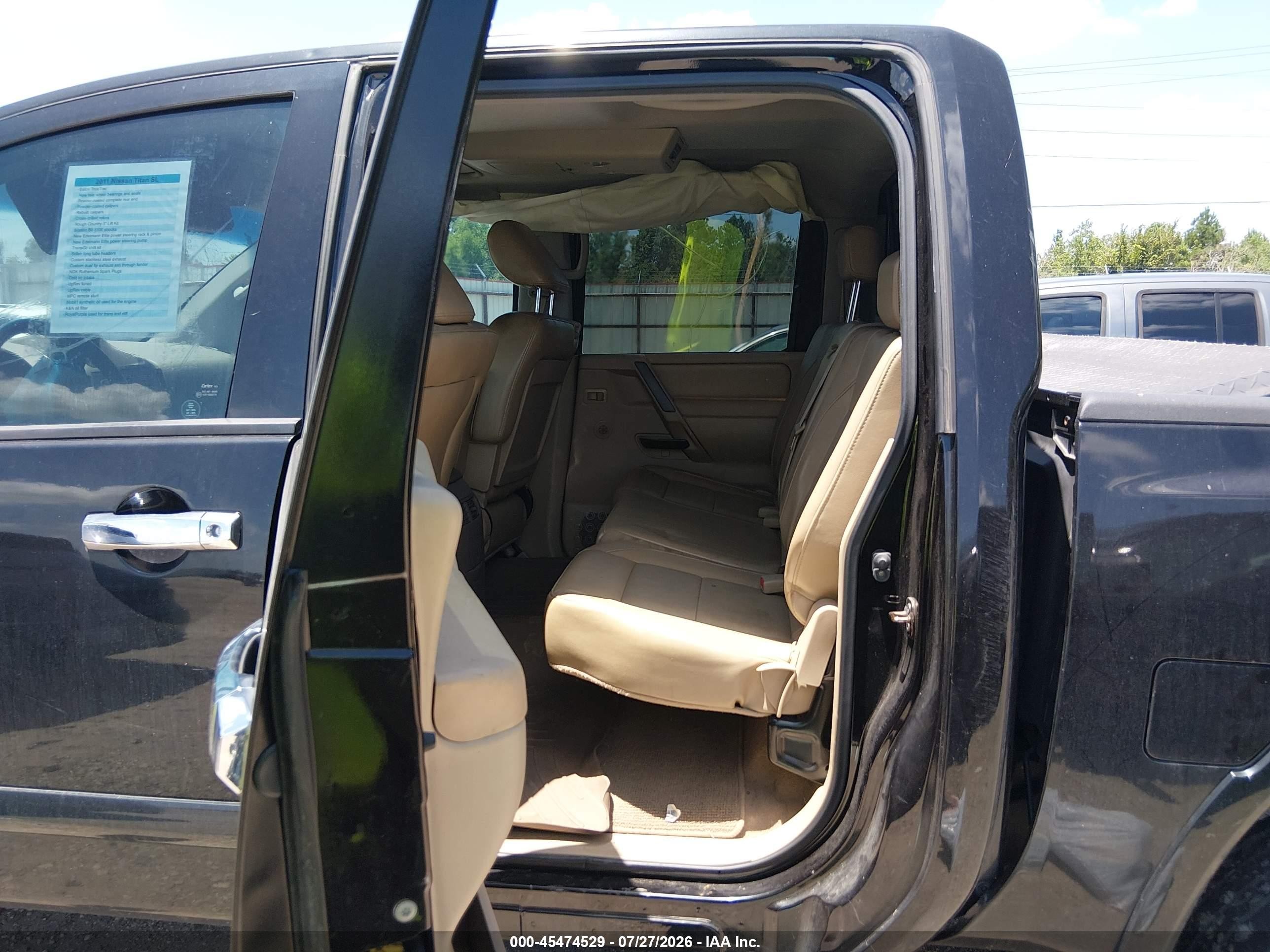 2011 Nissan Titan Sl Черный vin: 1N6BA0EC9BN324902