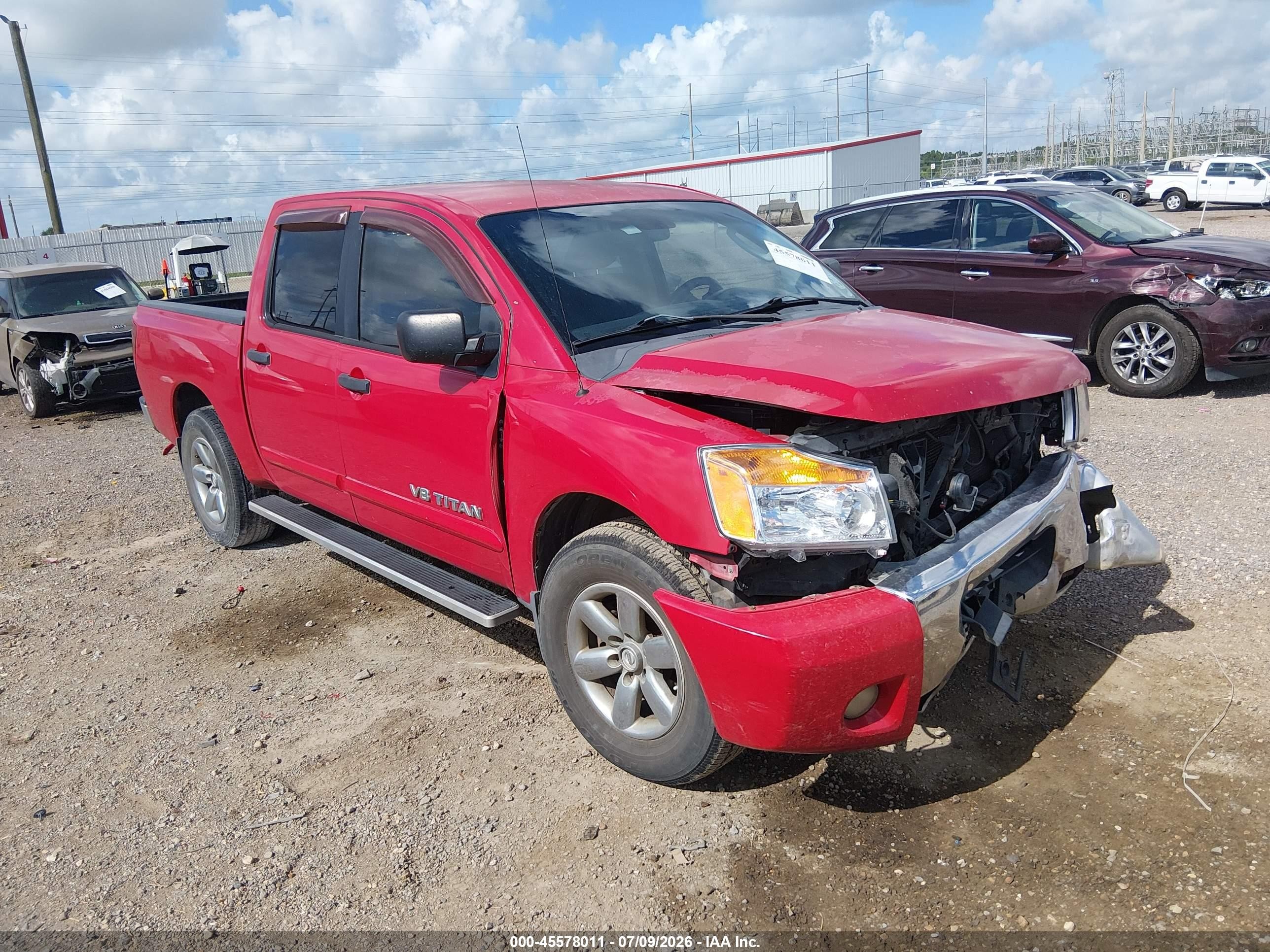 2011 Nissan Titan Sv Red vin: 1N6BA0ED3BN313192