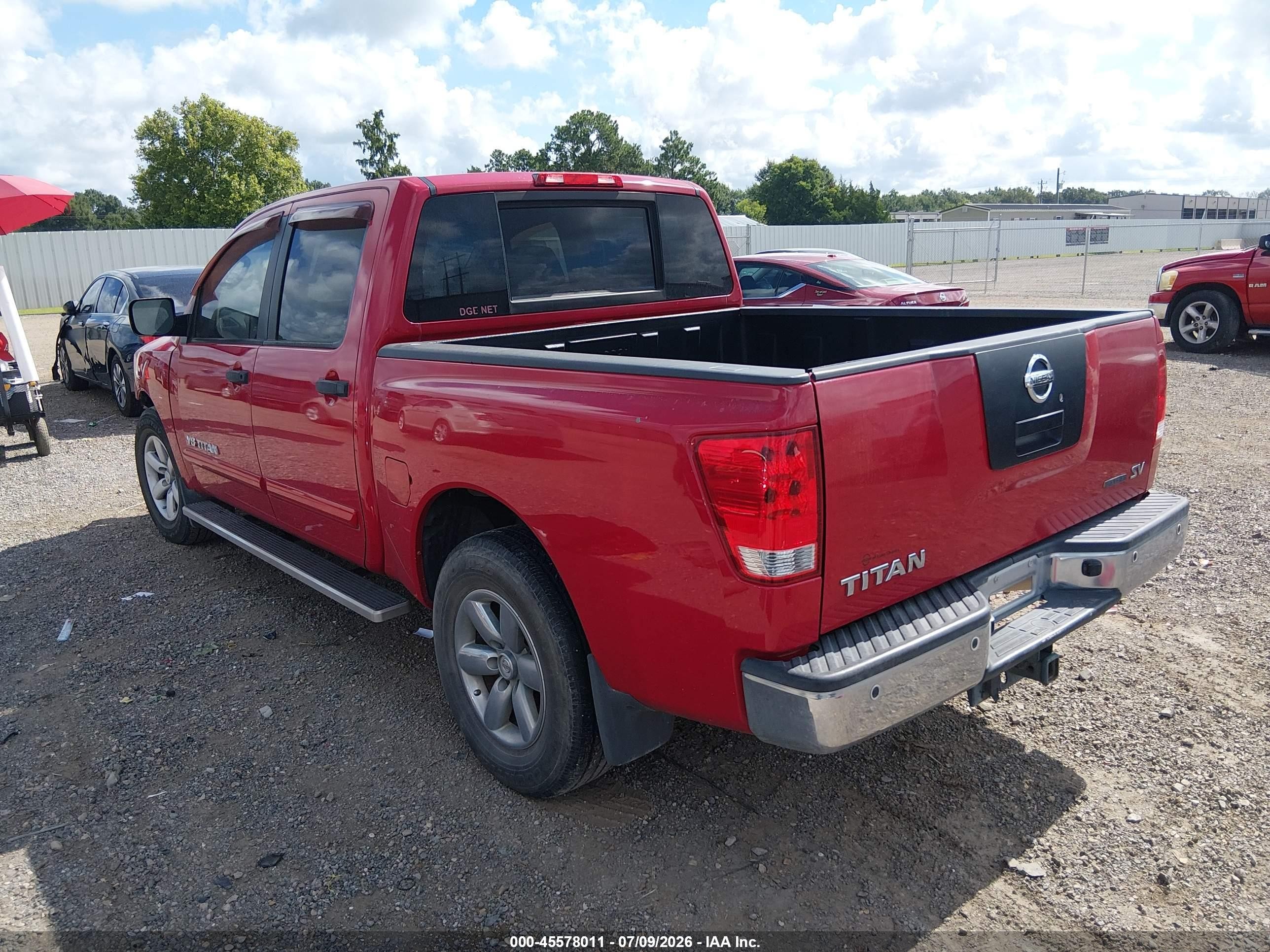 2011 Nissan Titan Sv Red vin: 1N6BA0ED3BN313192