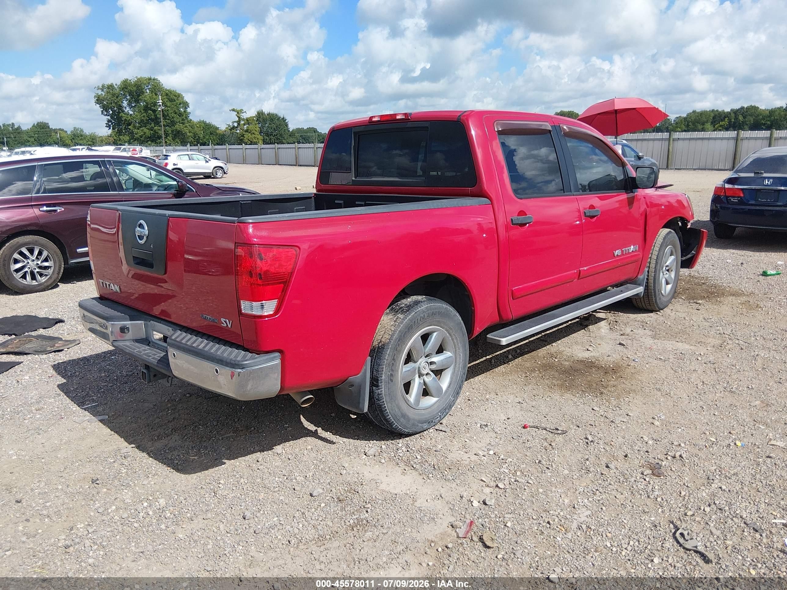 2011 Nissan Titan Sv Red vin: 1N6BA0ED3BN313192