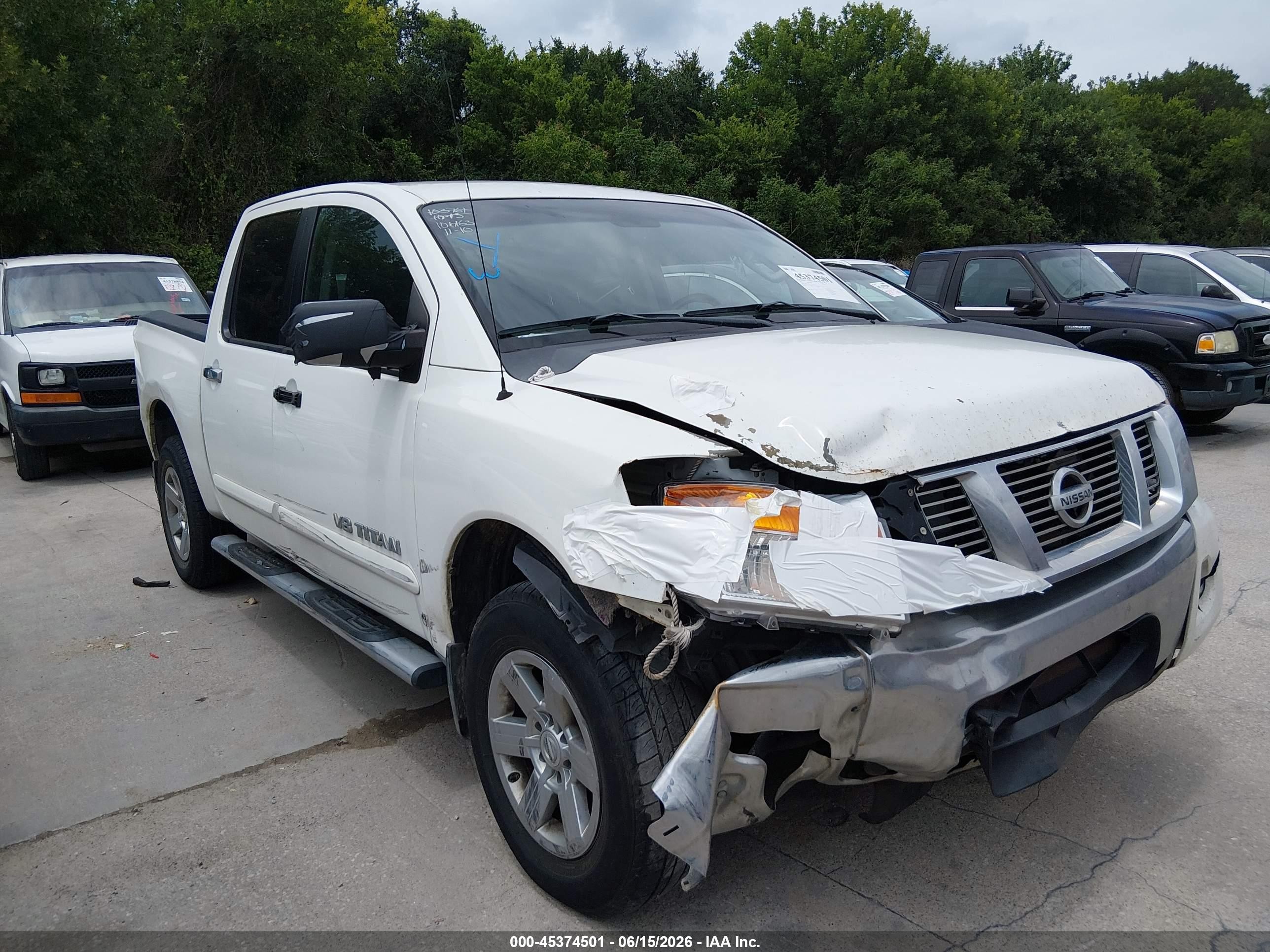 2012 Nissan Titan Sv White vin: 1N6BA0ED5CN302535