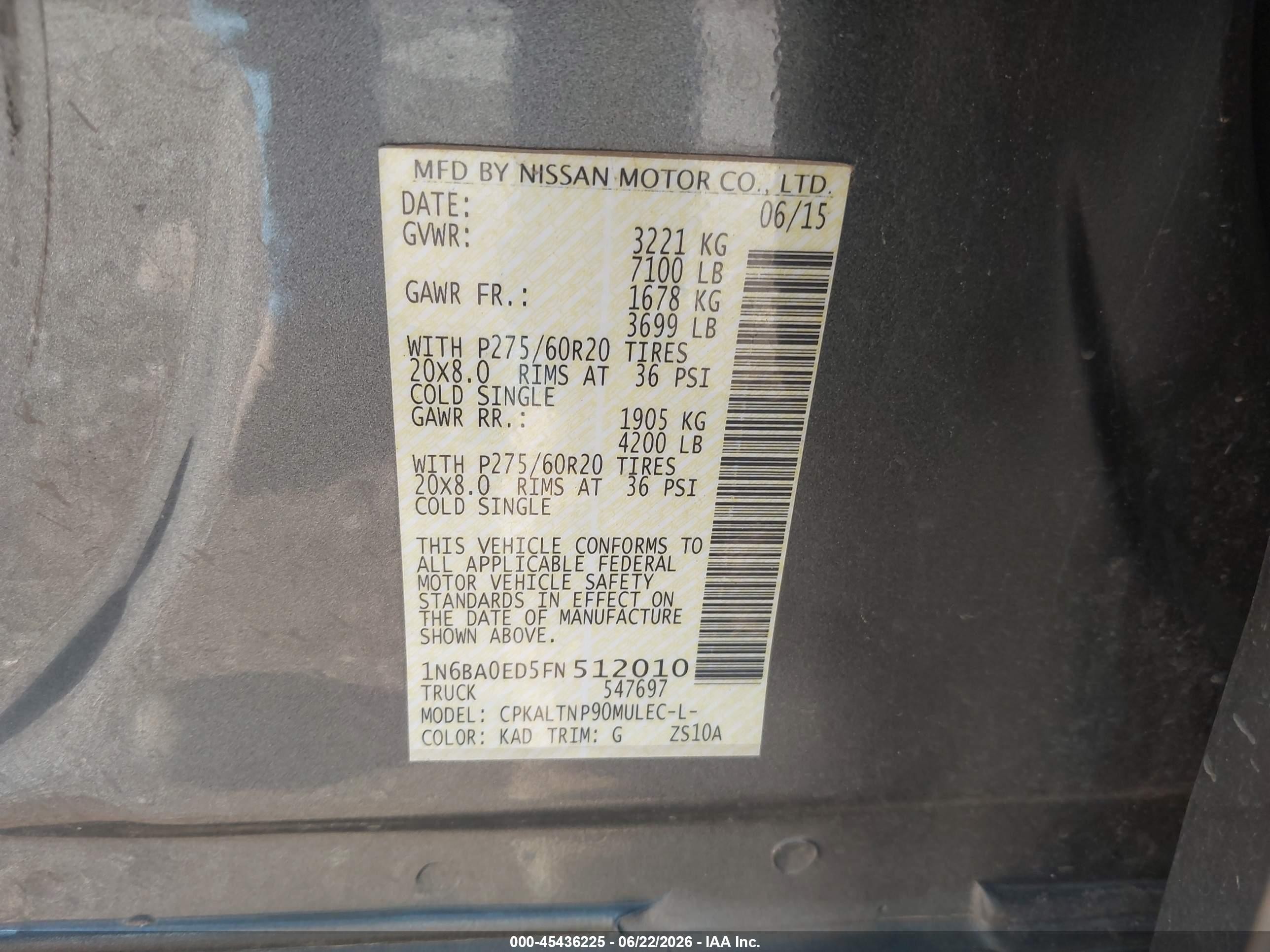 2015 Nissan Titan Sv Gray vin: 1N6BA0ED5FN512010