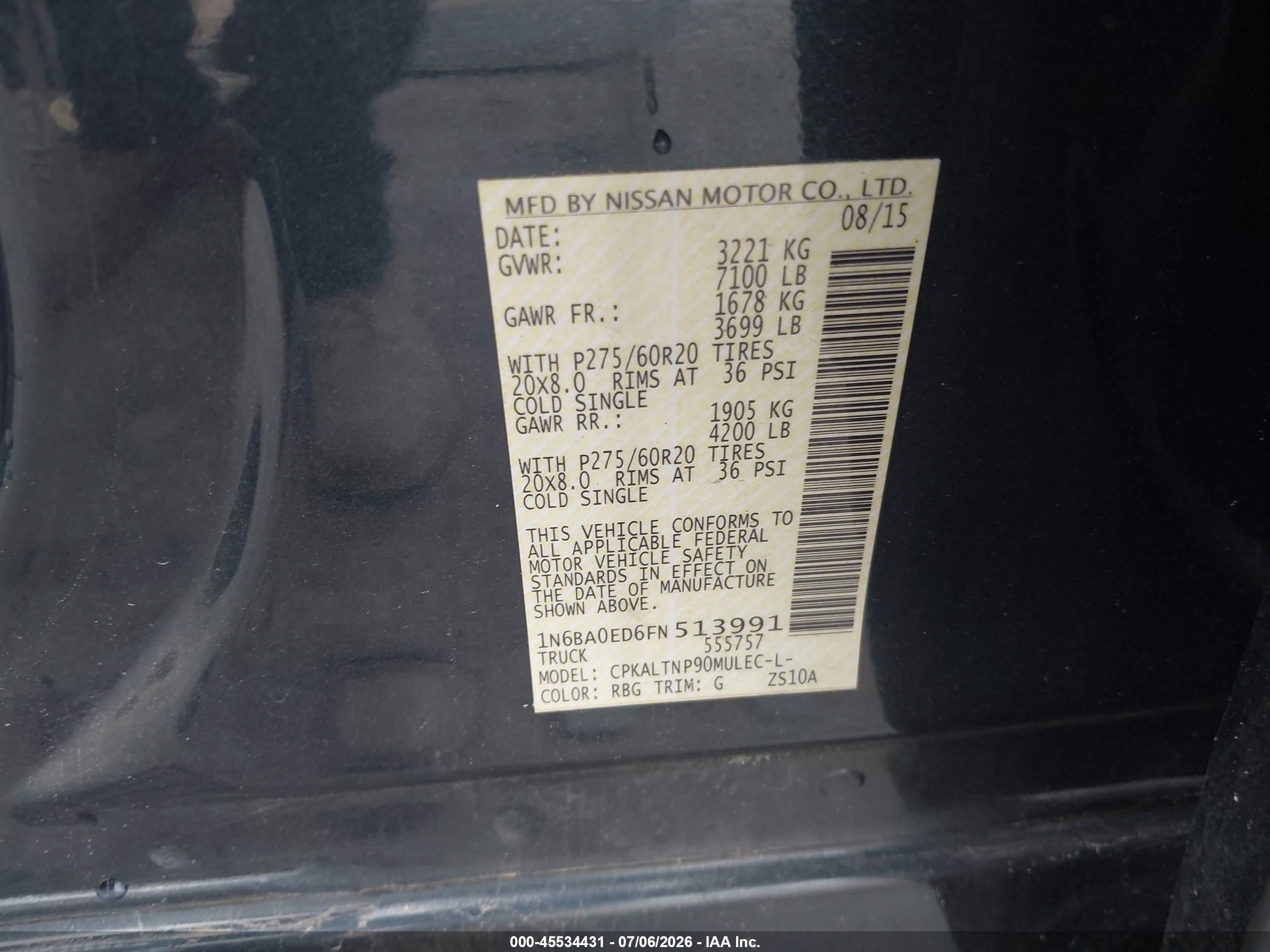 2015 Nissan Titan Sv Синий vin: 1N6BA0ED6FN513991
