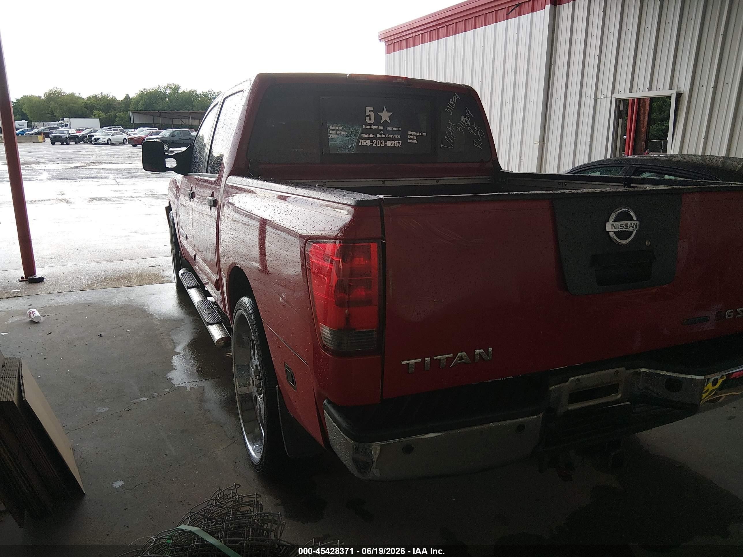 2010 Nissan Titan Se Red vin: 1N6BA0EDXAN311809