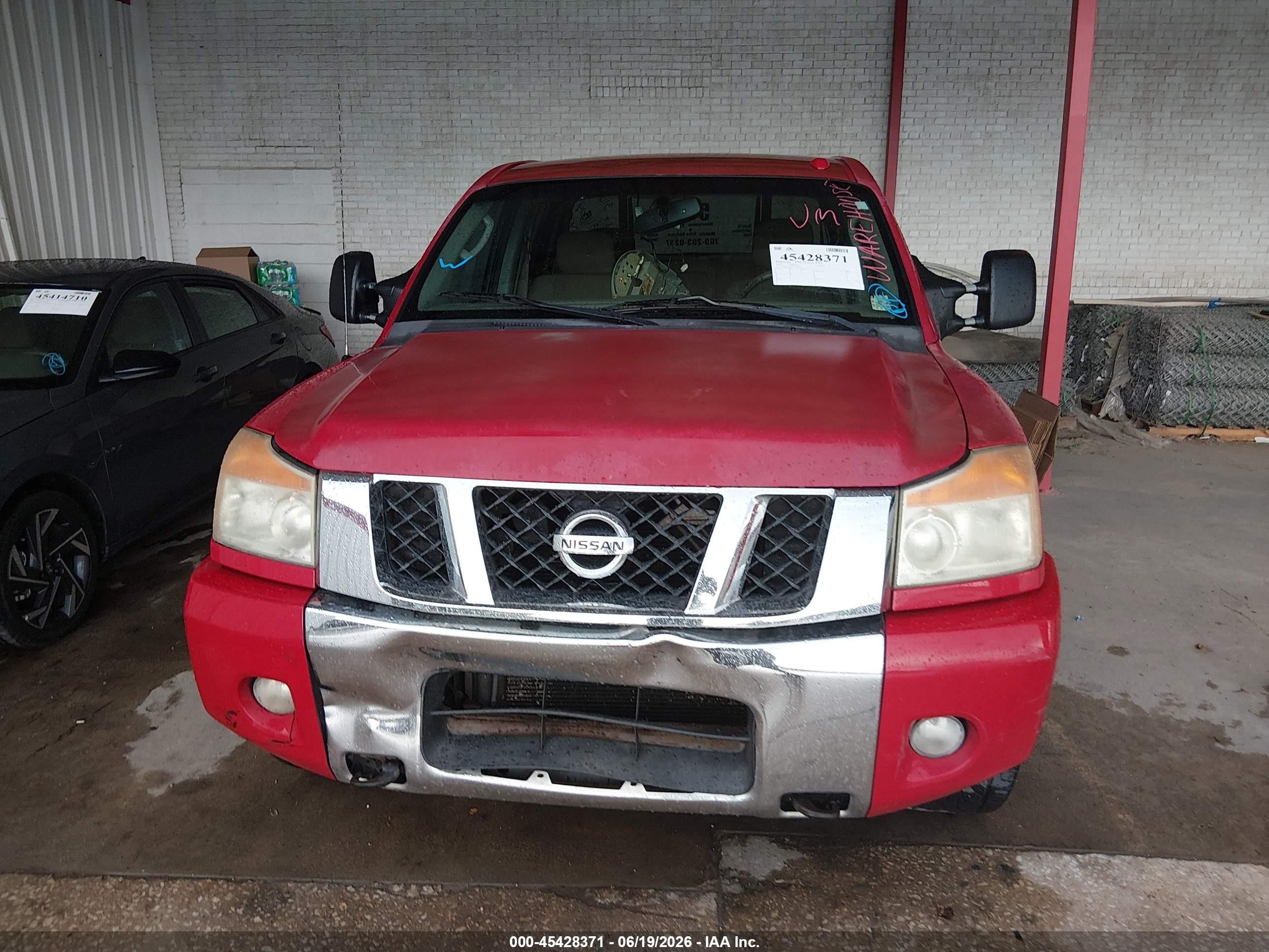 2010 Nissan Titan Se Red vin: 1N6BA0EDXAN311809