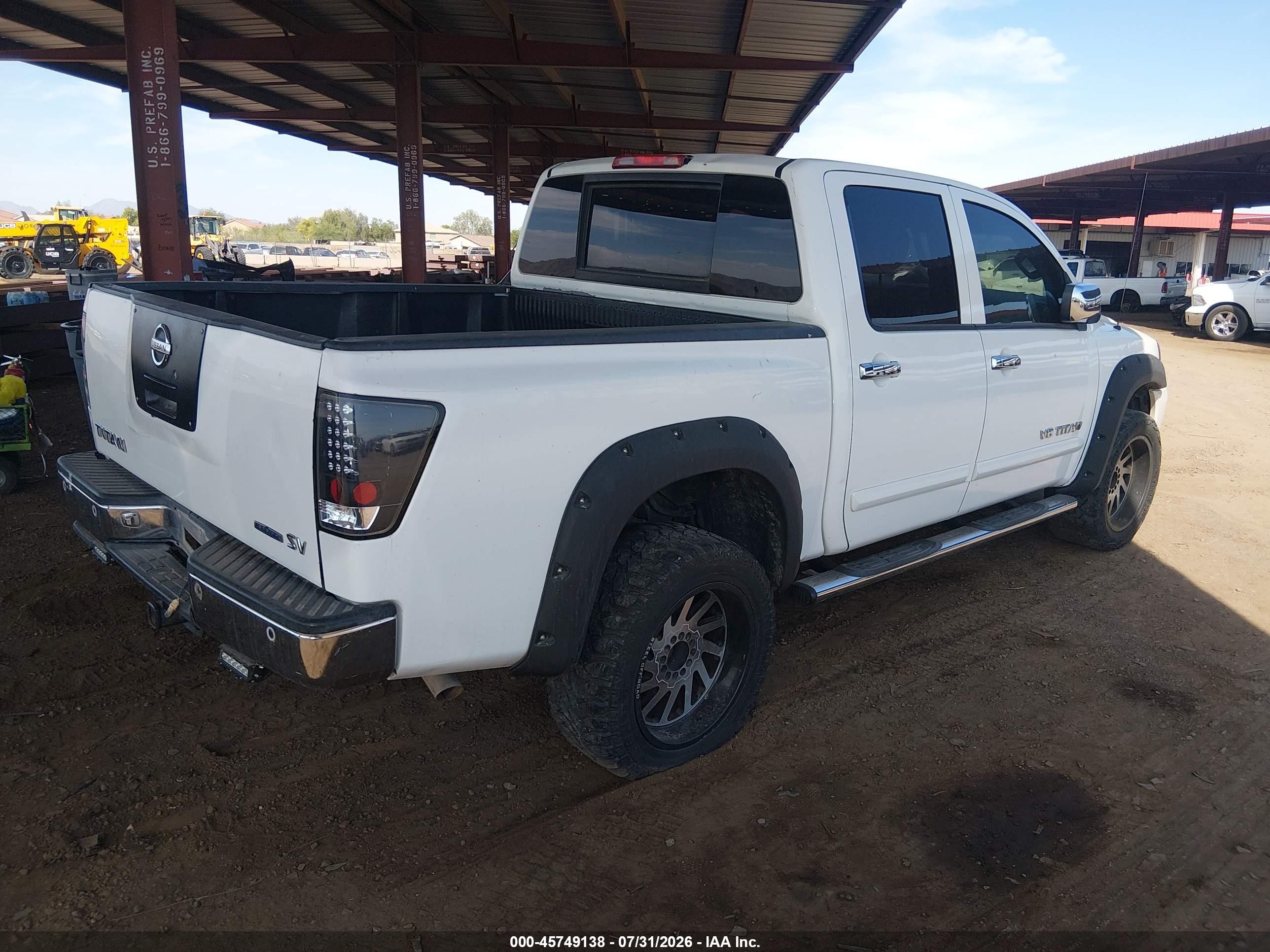 2012 Nissan Titan Sv White vin: 1N6BA0EDXCN308203