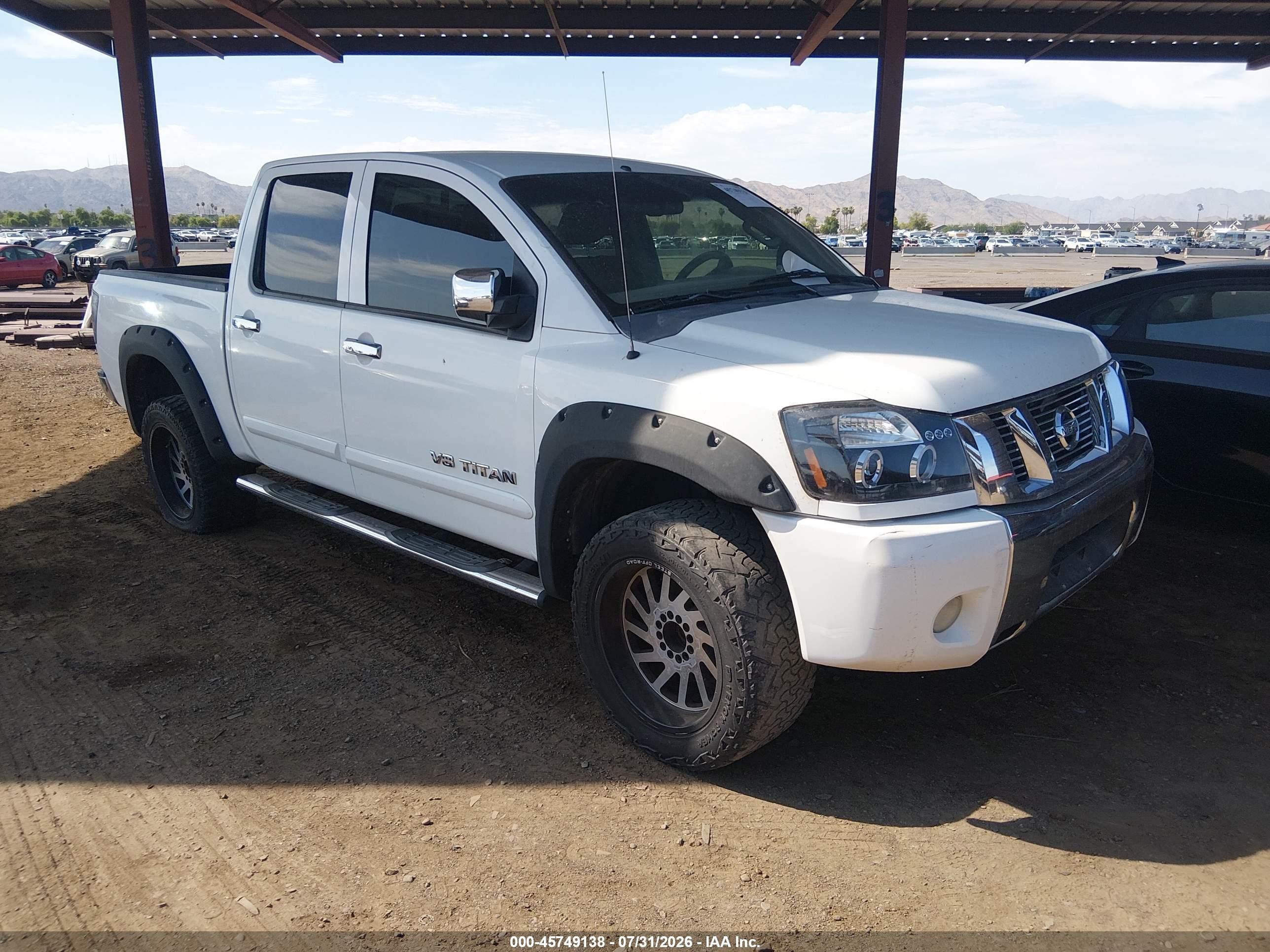 2012 Nissan Titan Sv White vin: 1N6BA0EDXCN308203