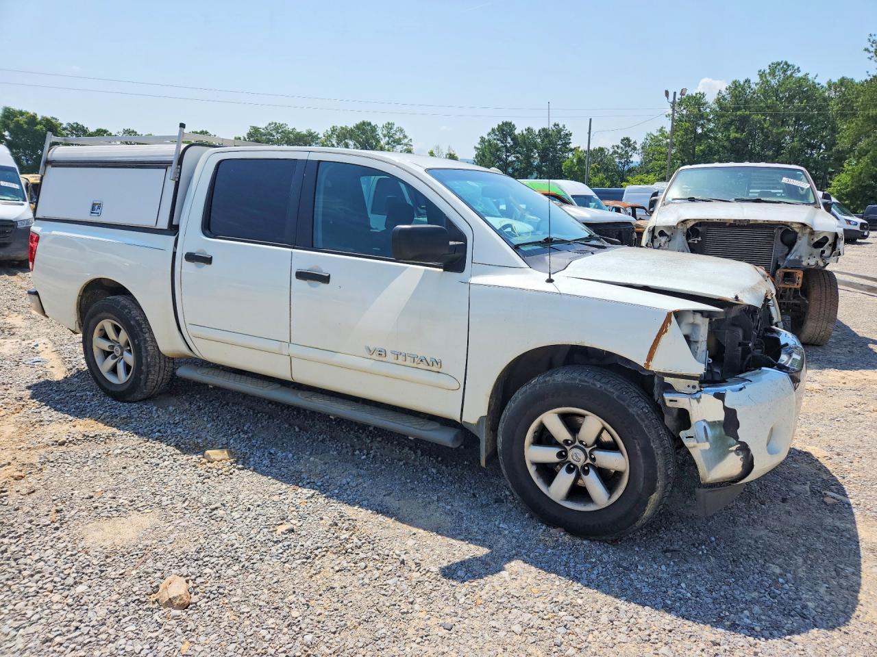 2013 Nissan Titan Sv White vin: 1N6BA0EDXDN312012