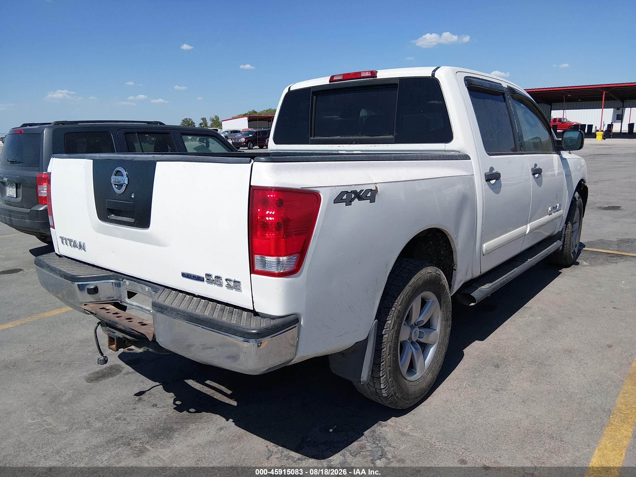 2010 Nissan Titan Se White vin: 1N6BA0EJ2AN325421