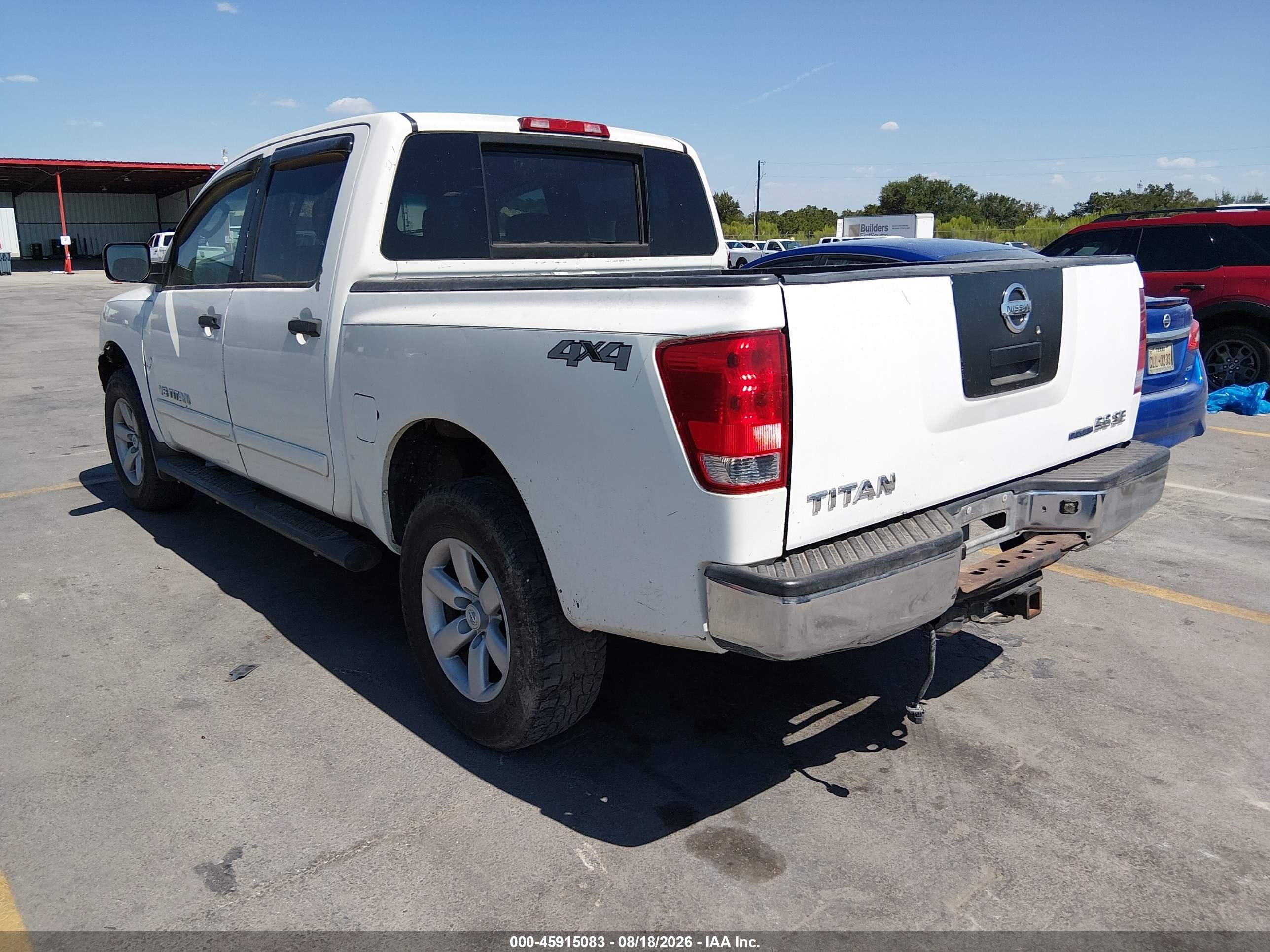 2010 Nissan Titan Se White vin: 1N6BA0EJ2AN325421