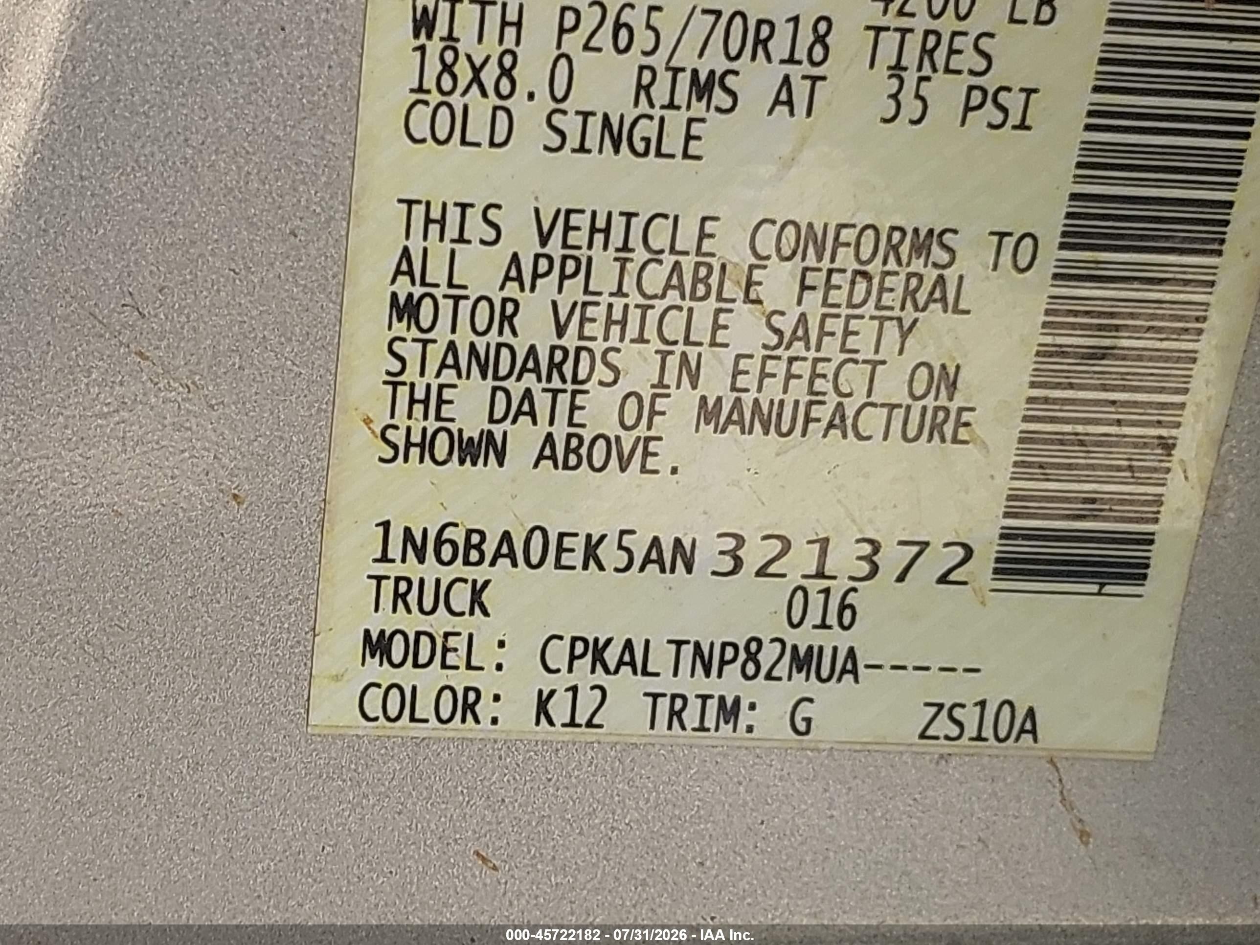 2010 Nissan Titan Se Silver vin: 1N6BA0EK5AN321372