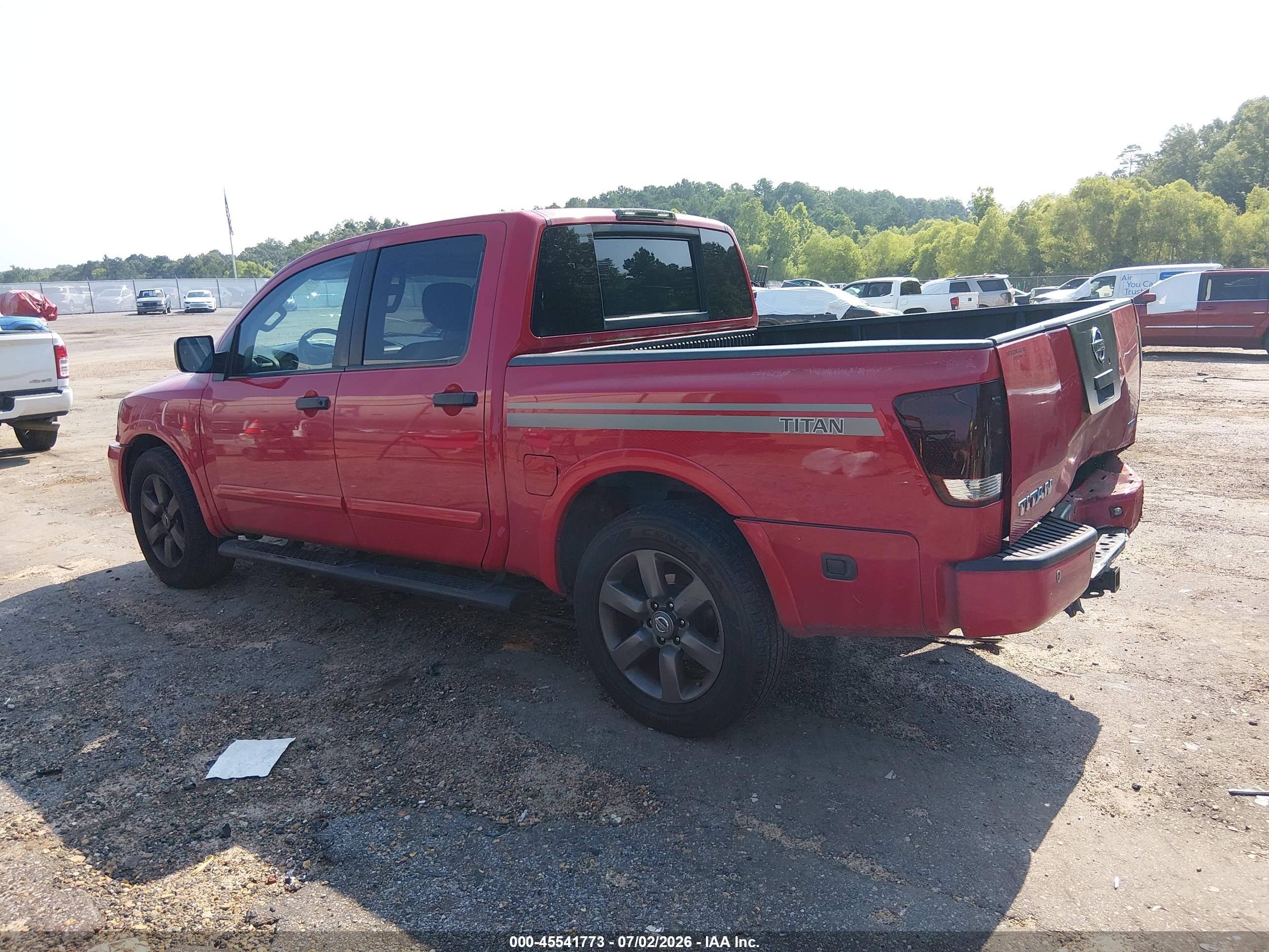 2012 Nissan Titan Sv Red vin: 1N6BA0EK7CN309629