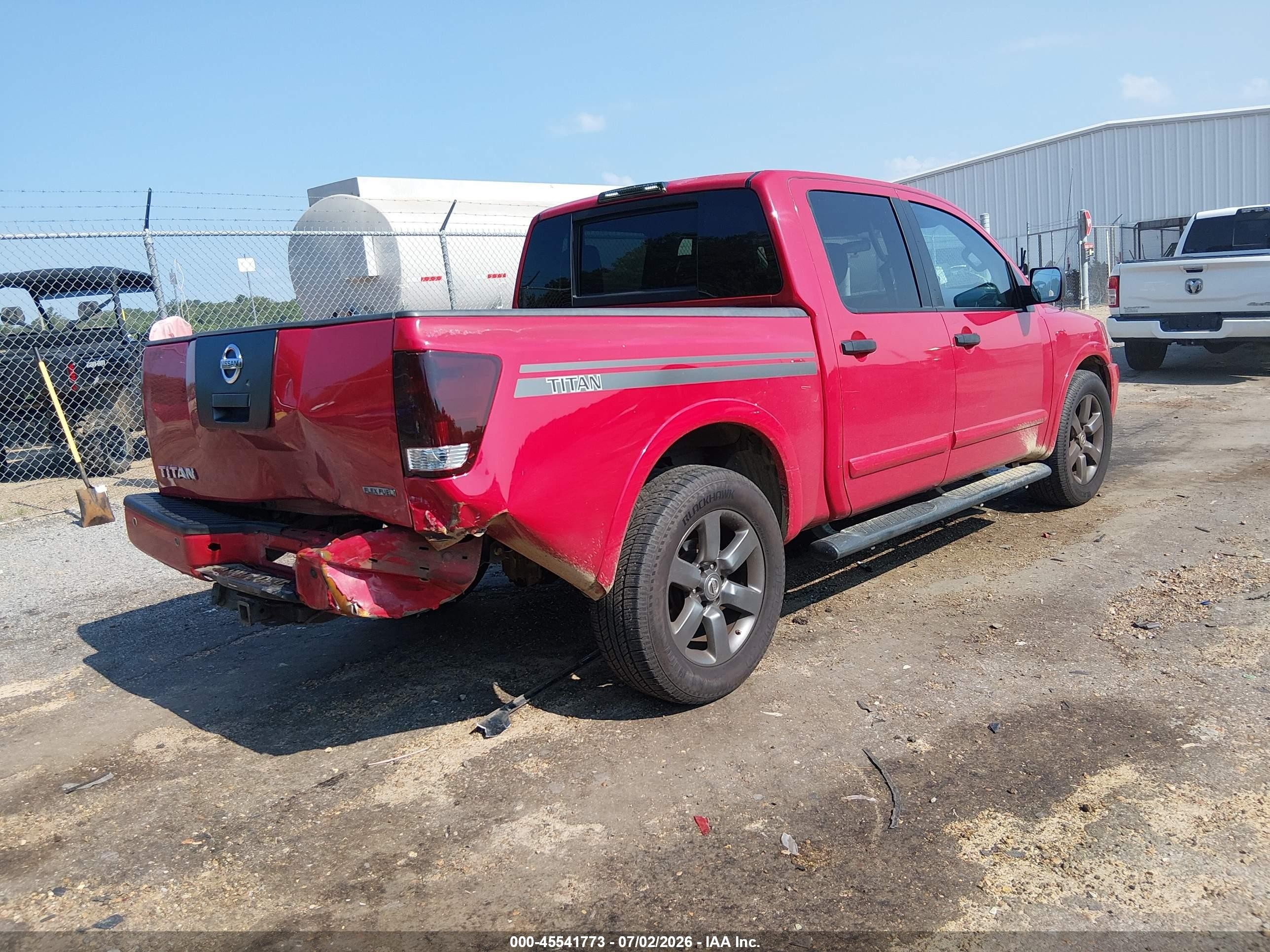 2012 Nissan Titan Sv Red vin: 1N6BA0EK7CN309629