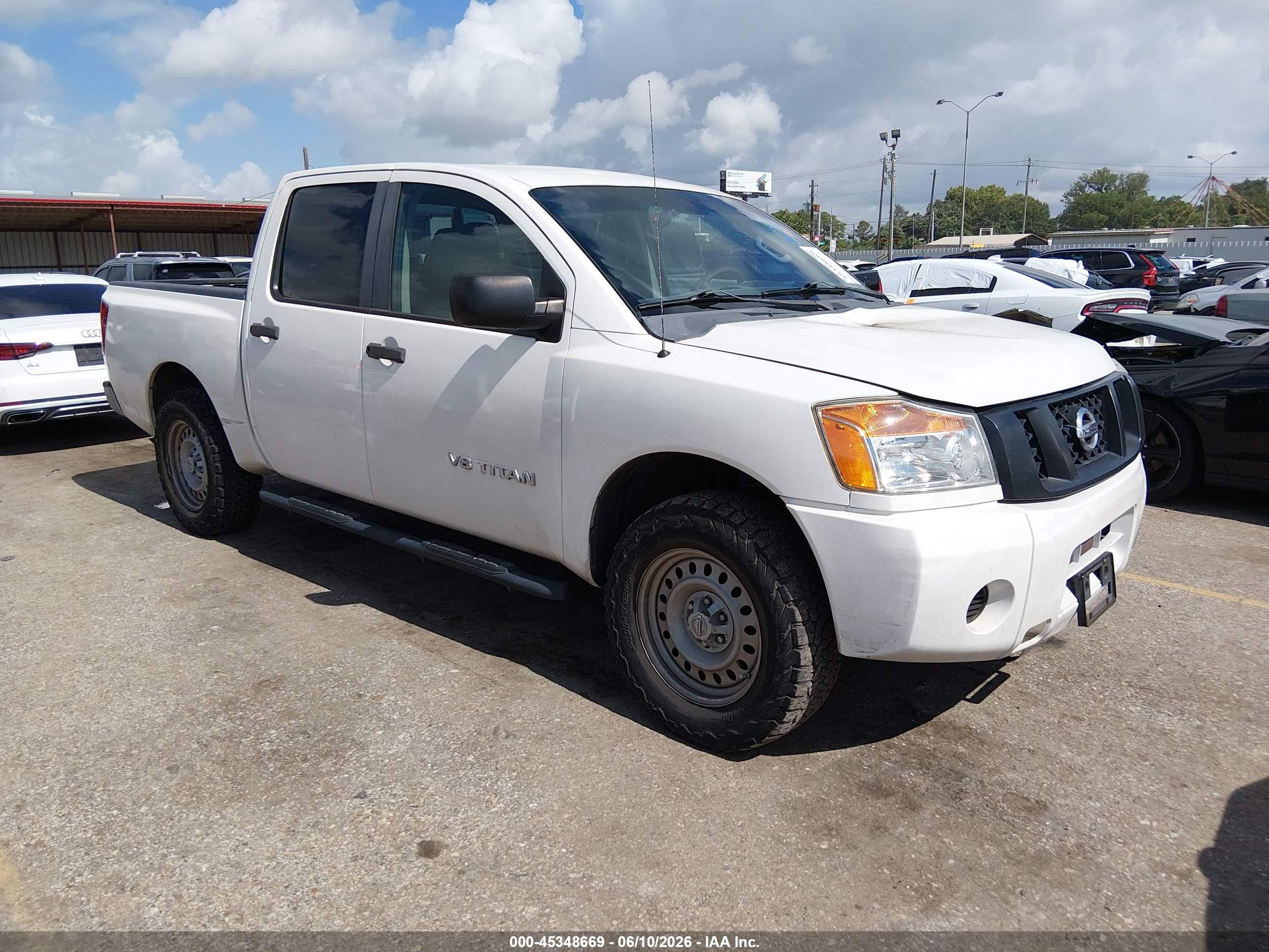2012 Nissan Titan S White vin: 1N6BA0EKXCN306742