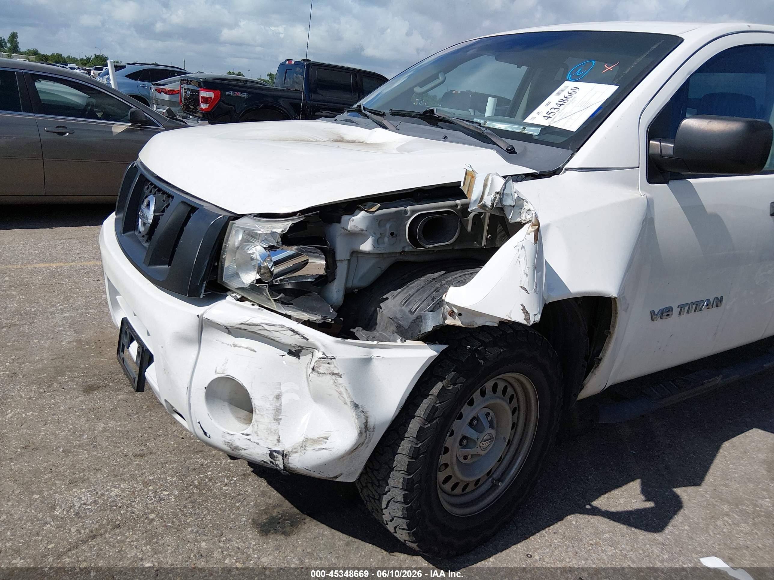 2012 Nissan Titan S White vin: 1N6BA0EKXCN306742