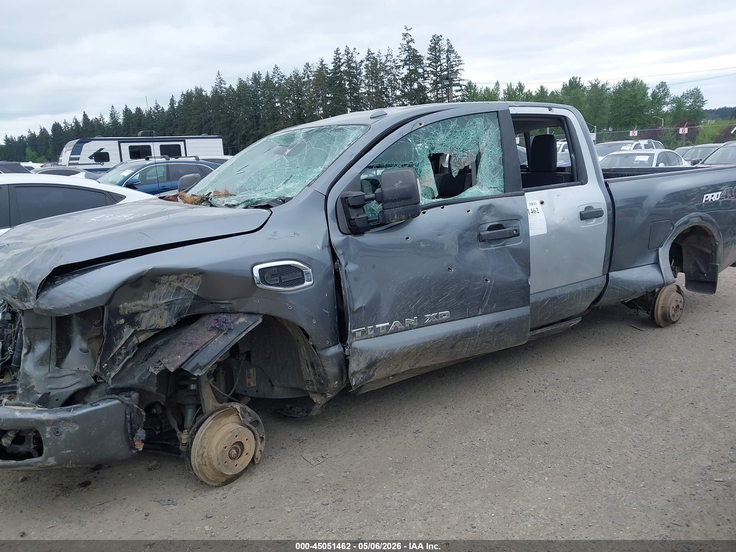 2018 Nissan Titan Xd Pro-4x Diesel Gray vin: 1N6BA1F40JN528029