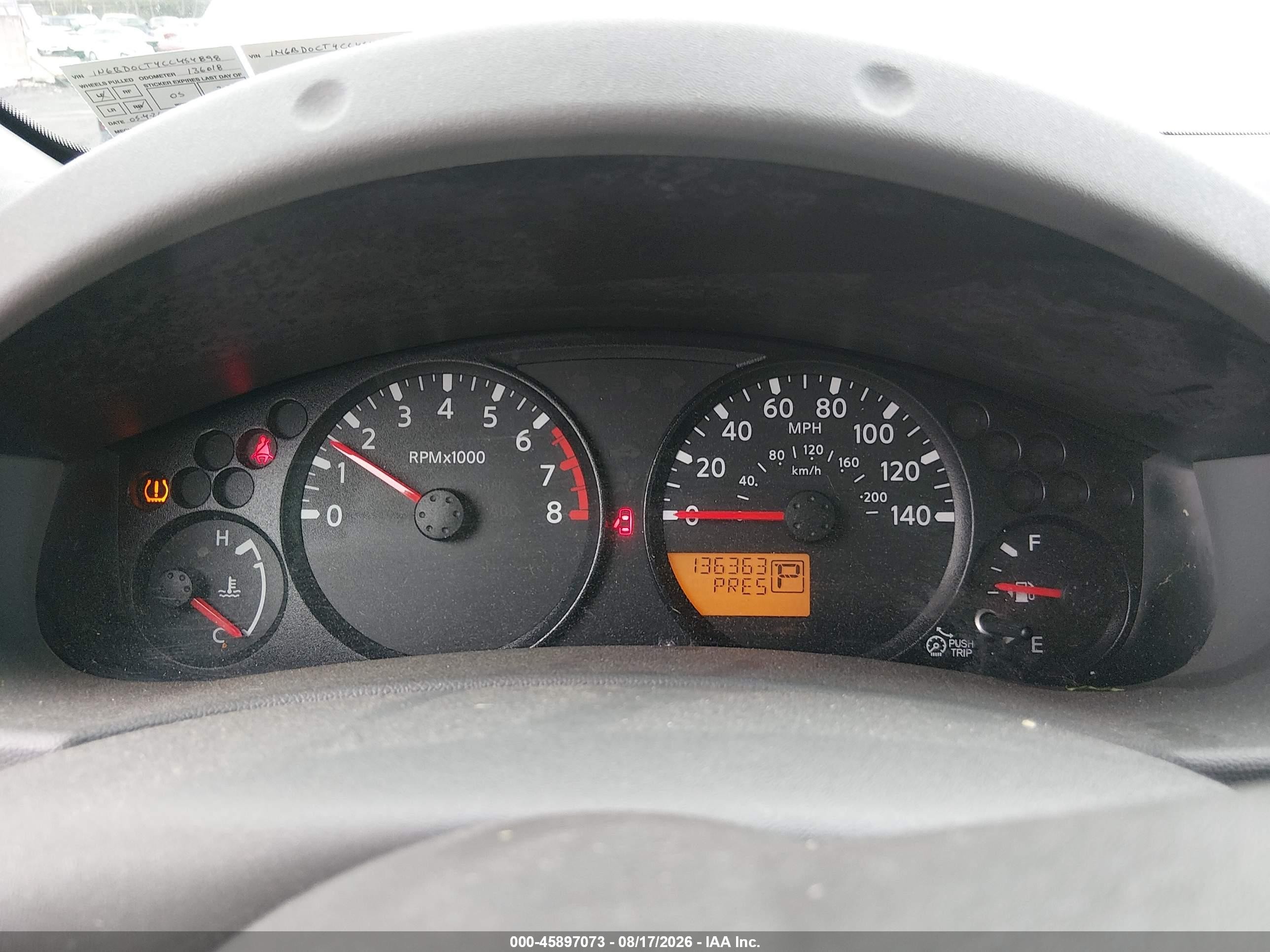2012 Nissan Frontier S White vin: 1N6BD0CT4CC454898