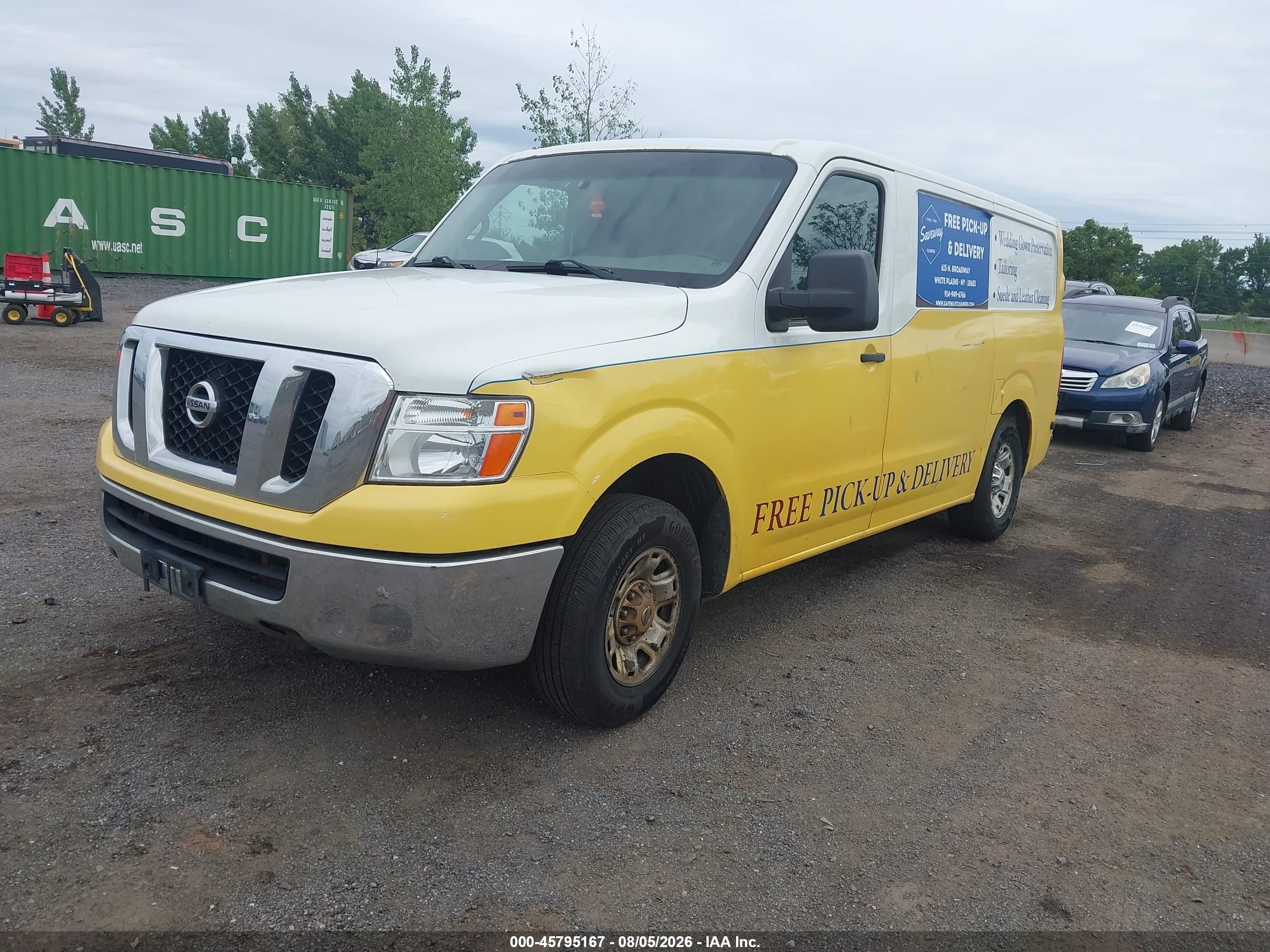 2013 Nissan Nv Cargo Nv1500 Sv V6 Желтый vin: 1N6BF0KL1DN102394