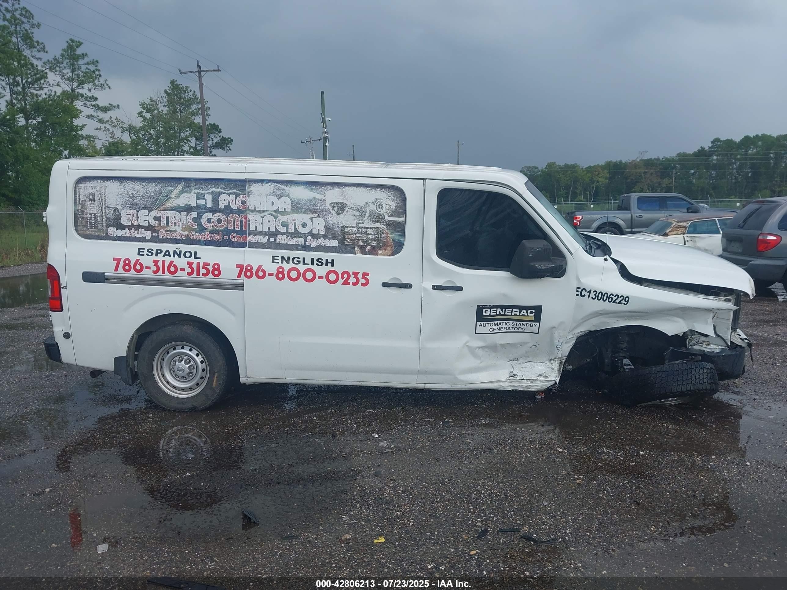 2013 Nissan Nv Cargo Nv1500 S V6 White vin: 1N6BF0KL9DN103728
