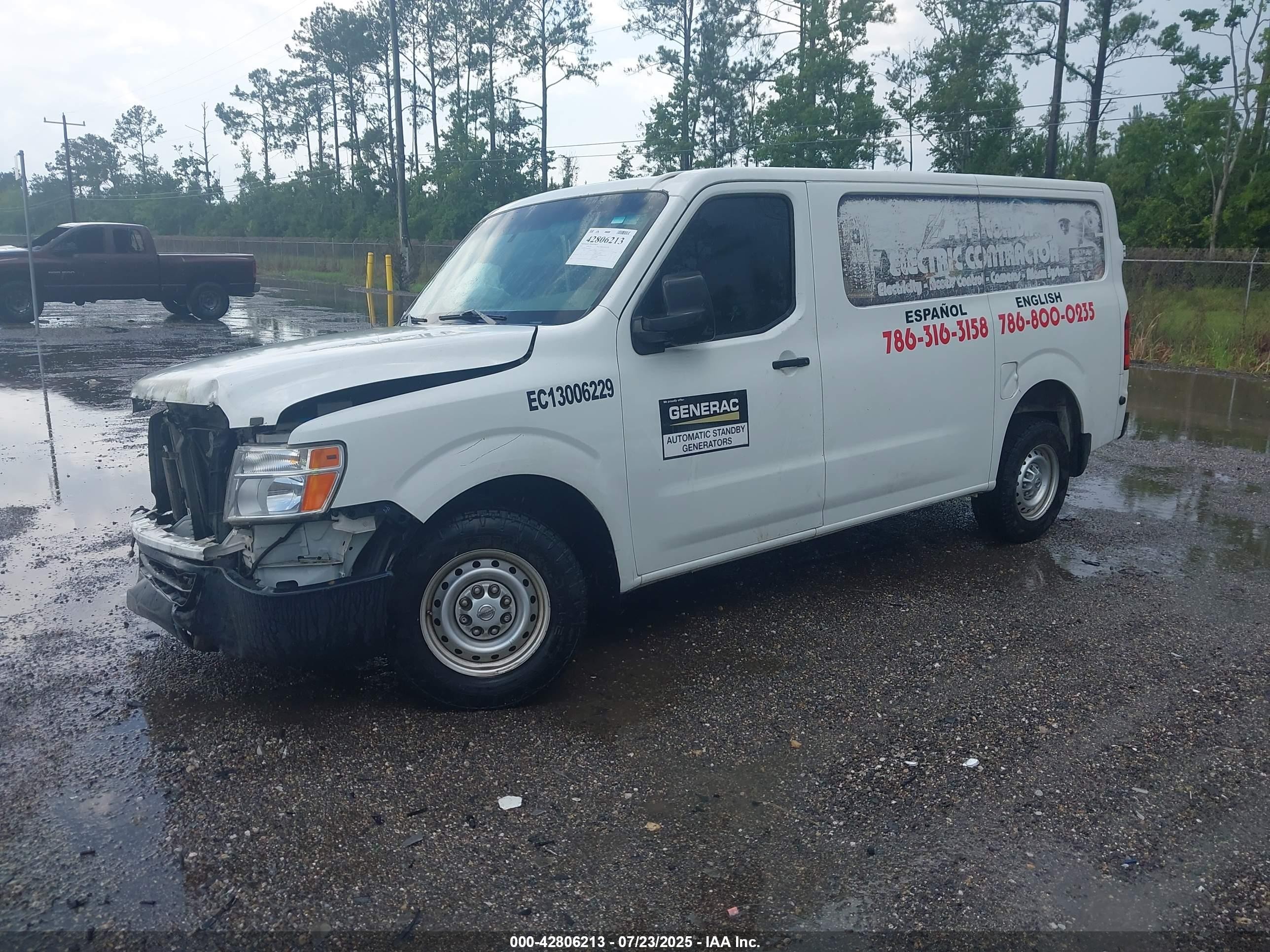 2013 Nissan Nv Cargo Nv1500 S V6 White vin: 1N6BF0KL9DN103728