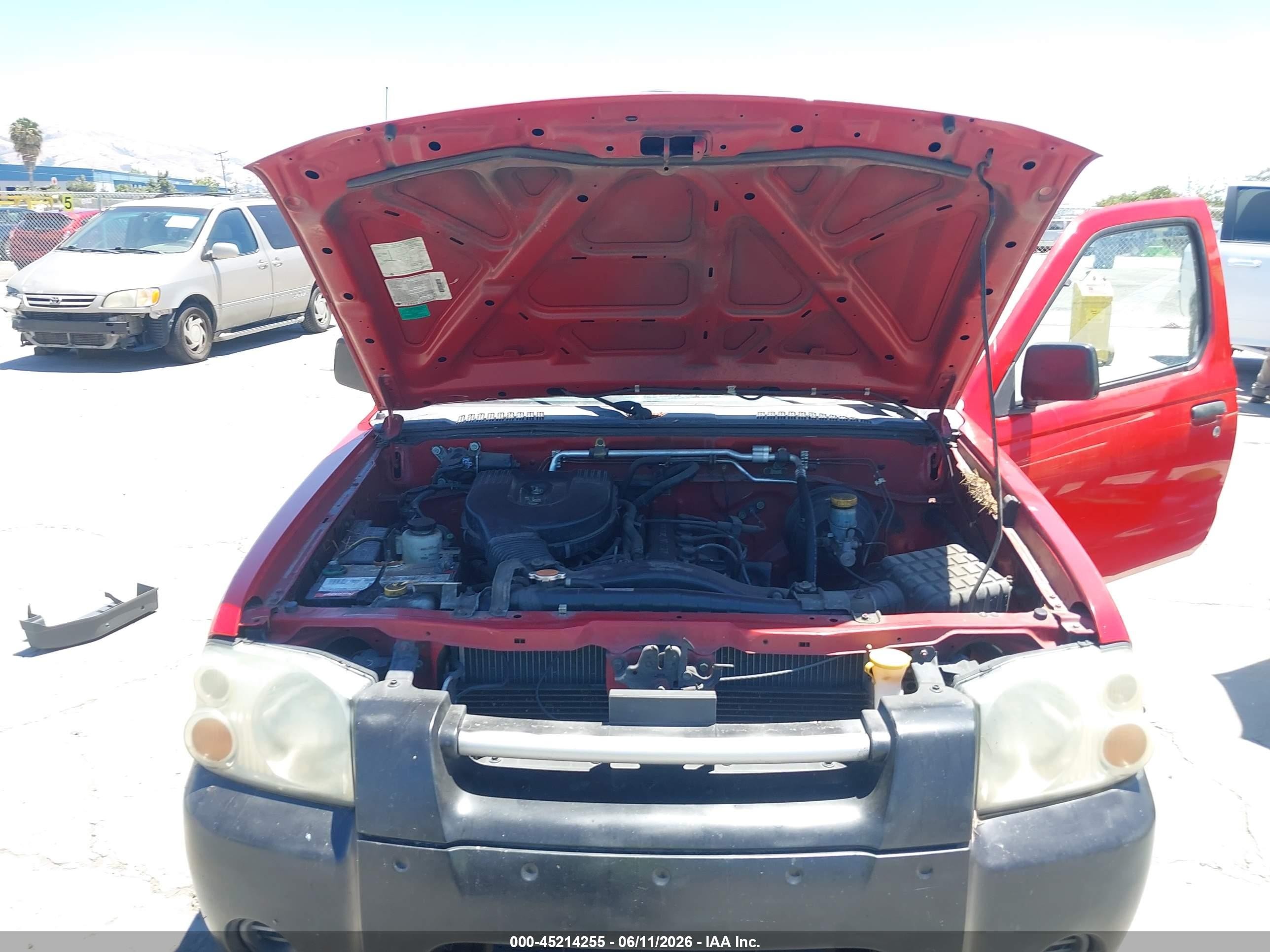 2002 Nissan Frontier Xe Red vin: 1N6DD26S02C322663