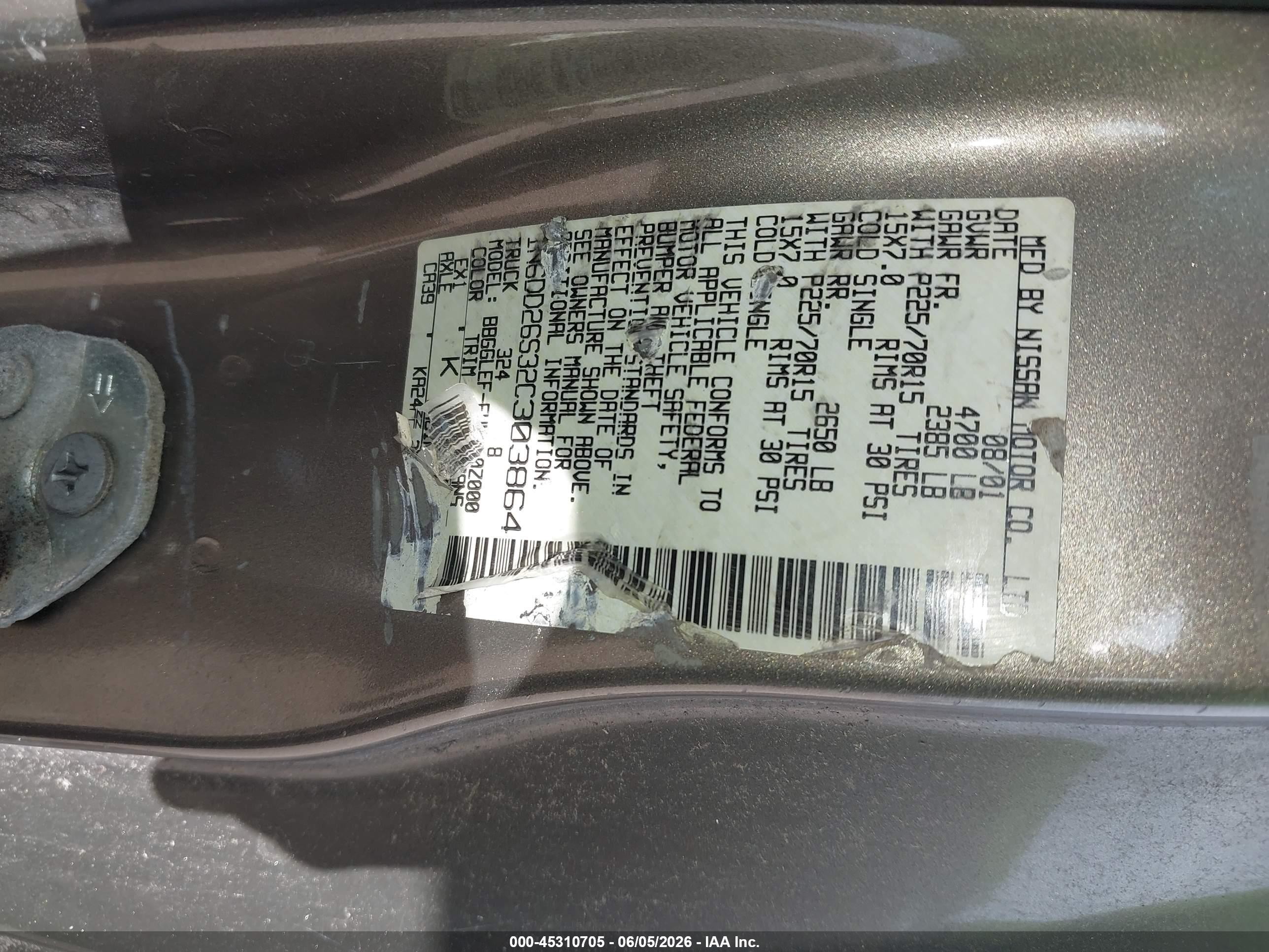 2002 Nissan Frontier Xe Зеленый vin: 1N6DD26S32C303864