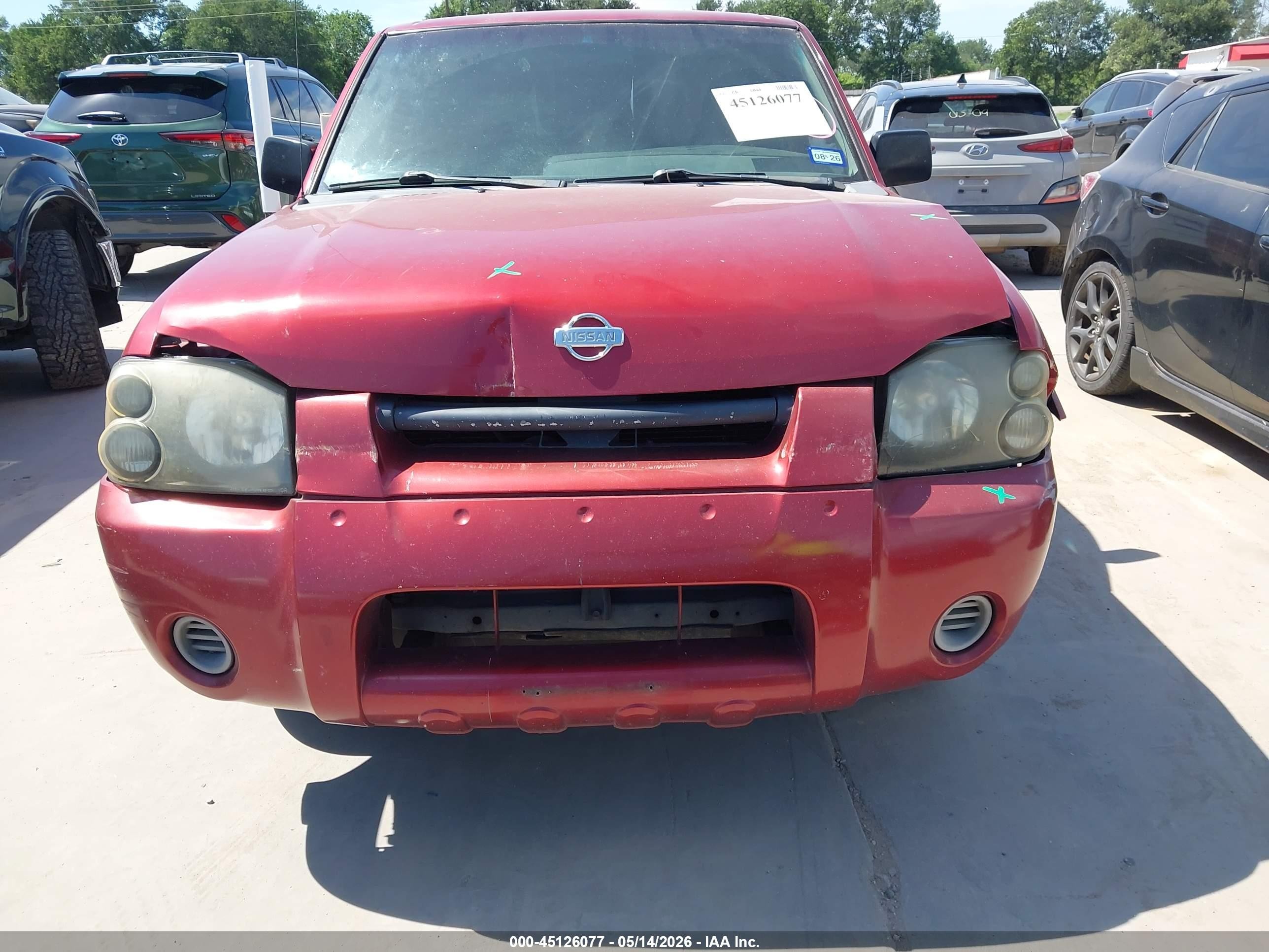 2001 Nissan Frontier Xe Красный vin: 1N6DD26S71C365833