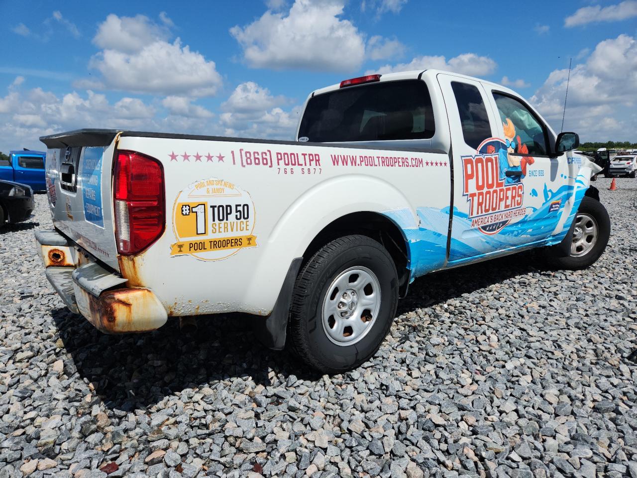 2020 Nissan Frontier S White vin: 1N6ED0CE2LN720793 Damage: Right Bed Side, Rust, 1/2 To 1 Inch