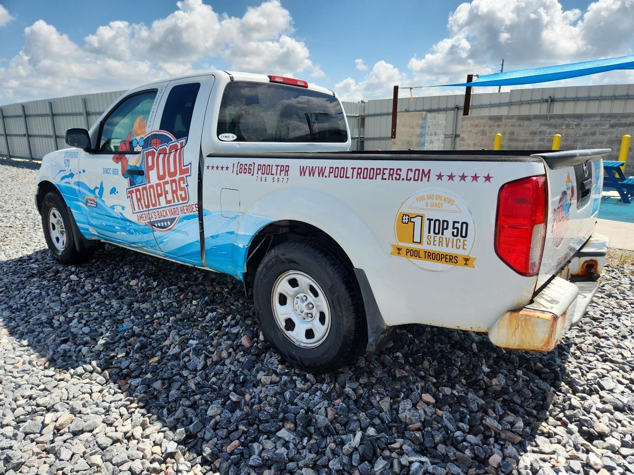 2020 Nissan Frontier S White vin: 1N6ED0CE2LN720793 Damage: Left Bed Side, Rust, 7 To 8 Inches