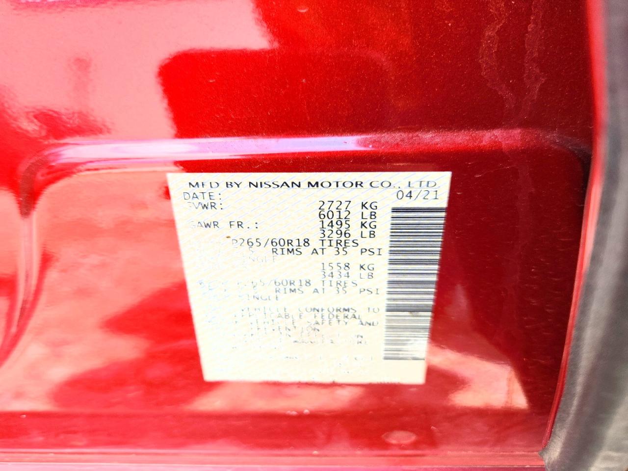 2021 Nissan Frontier Sv Red vin: 1N6ED0EA5MN715261