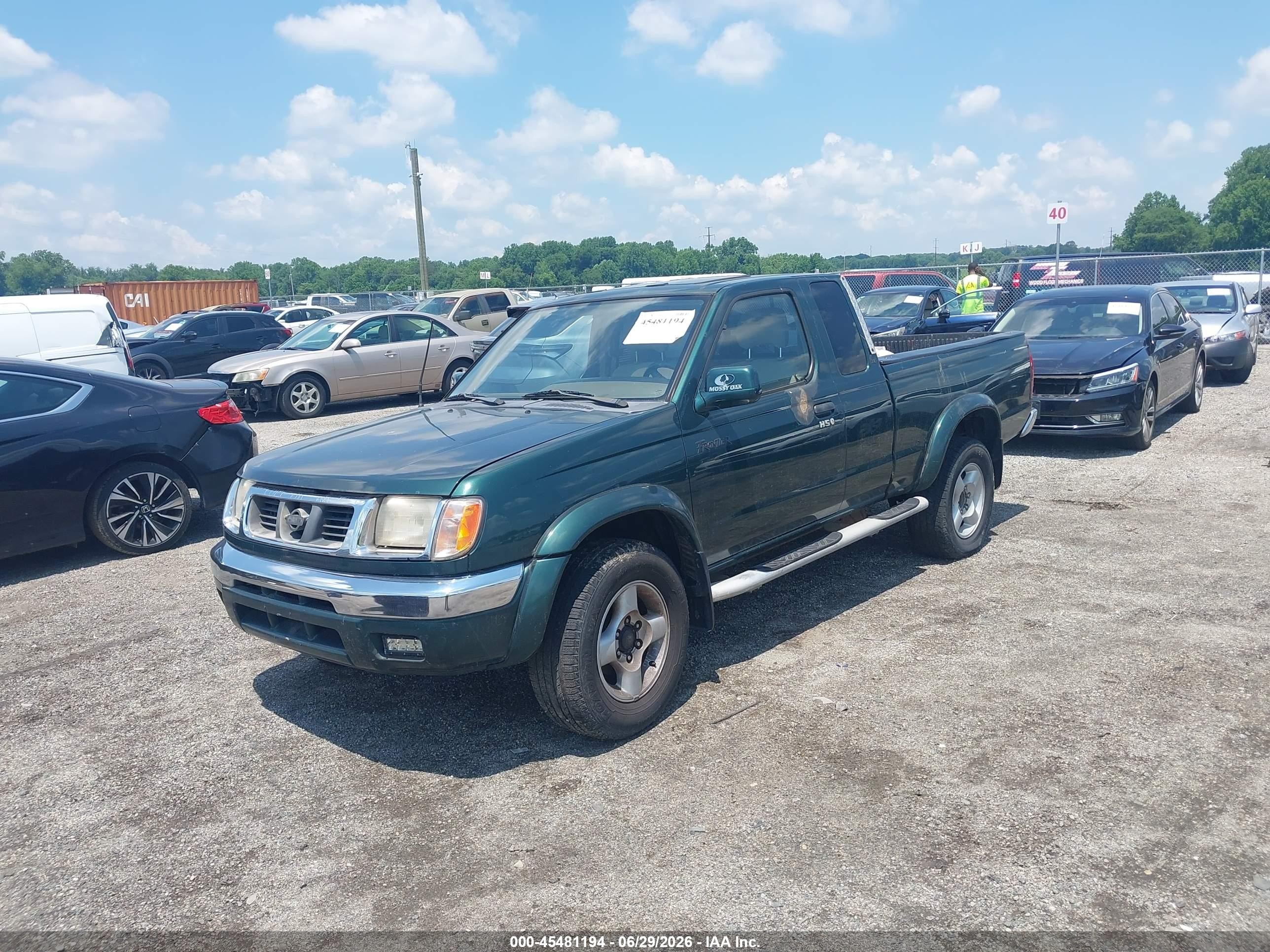 2000 Nissan Frontier 2wd Se/xe Зеленый vin: 1N6ED26T8YC326014