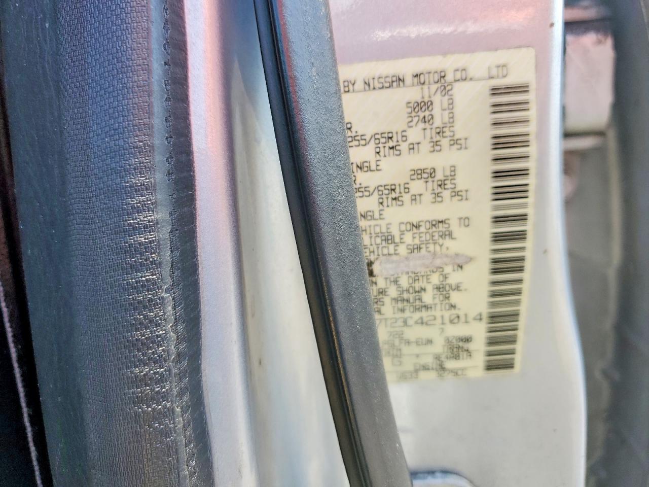 2003 Nissan Frontier Xe-v6 Серебряный vin: 1N6ED27T23C421014