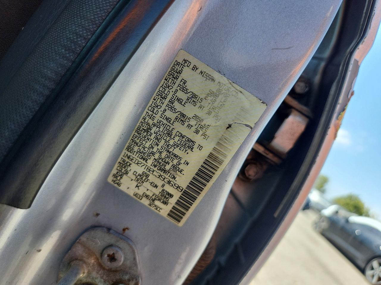 2002 Nissan Frontier Xe-v6 Серебряный vin: 1N6ED27T82C393699