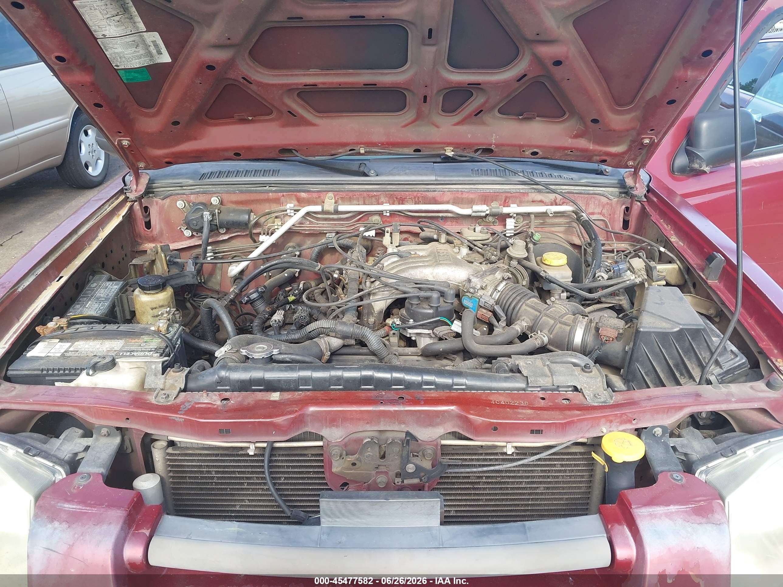 2004 Nissan Frontier Xe-v6 Burgundy vin: 1N6ED29X44C402238